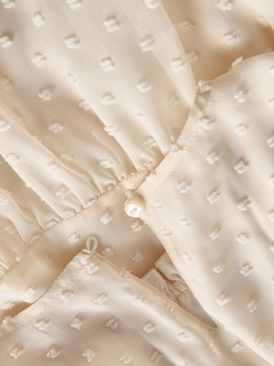 Cream Structured, Patterned Dress, Ivory, large image number 2