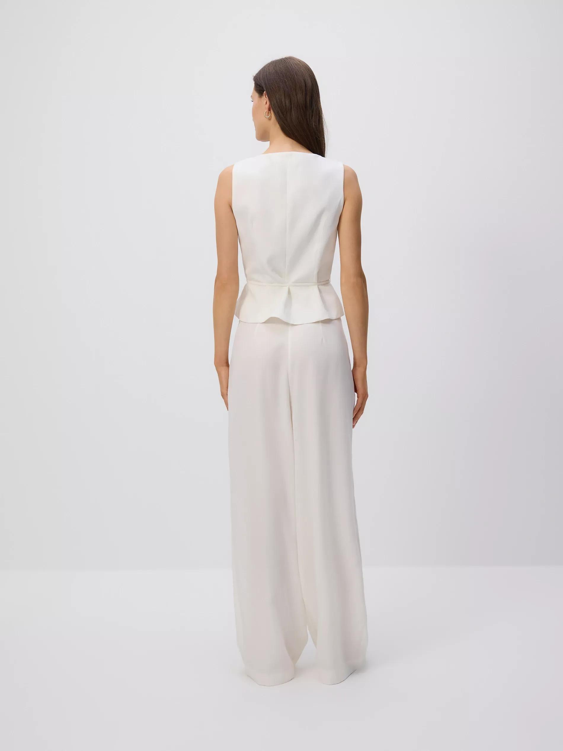 Cream Vest with high lyocell content, , large image number 5