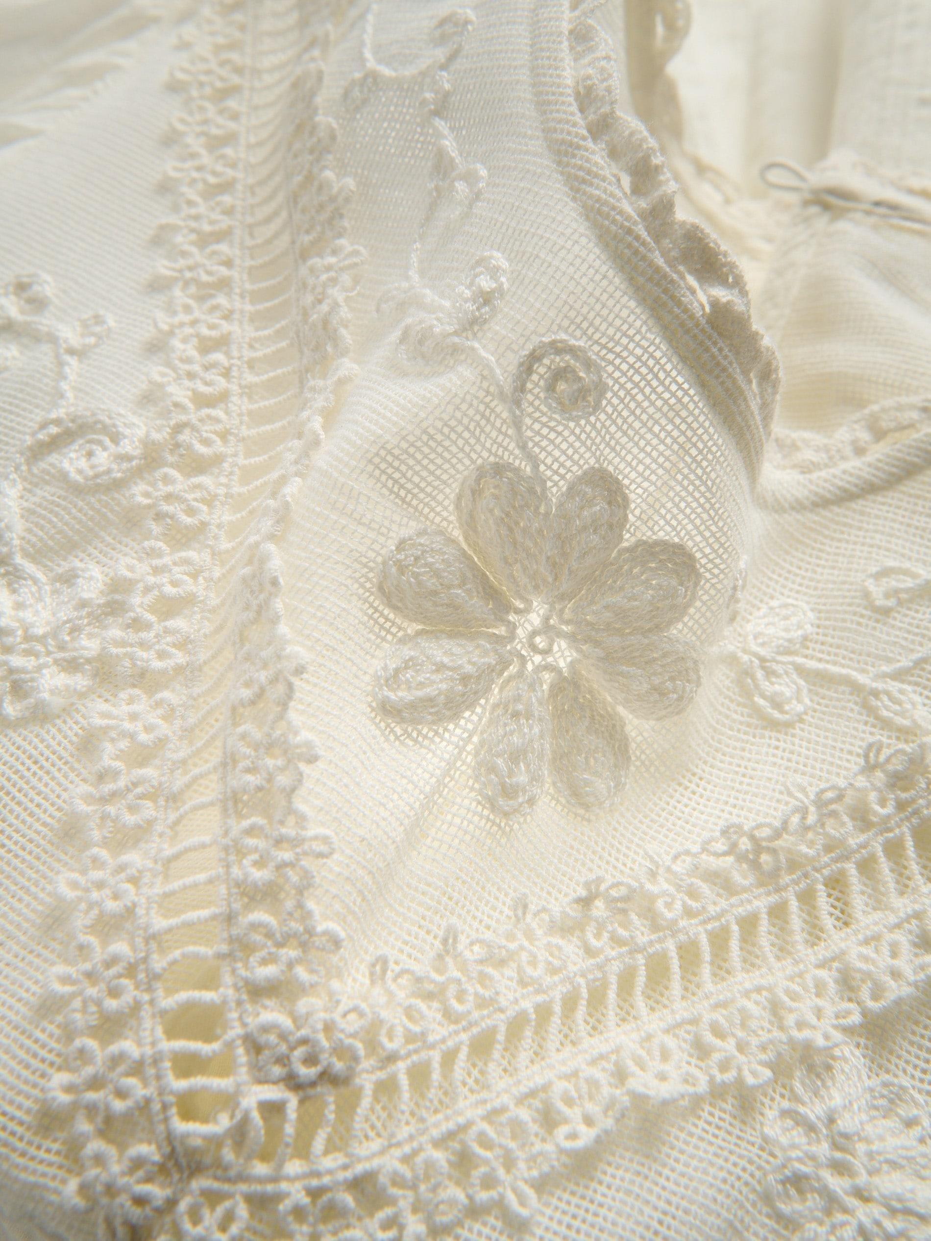 Cream Cotton Blouse With Embroidery, Ivory, large image number 5
