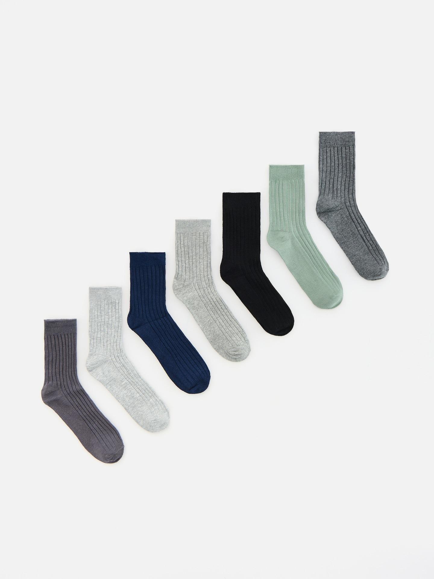Green Socks 7 Pack, Green, medium