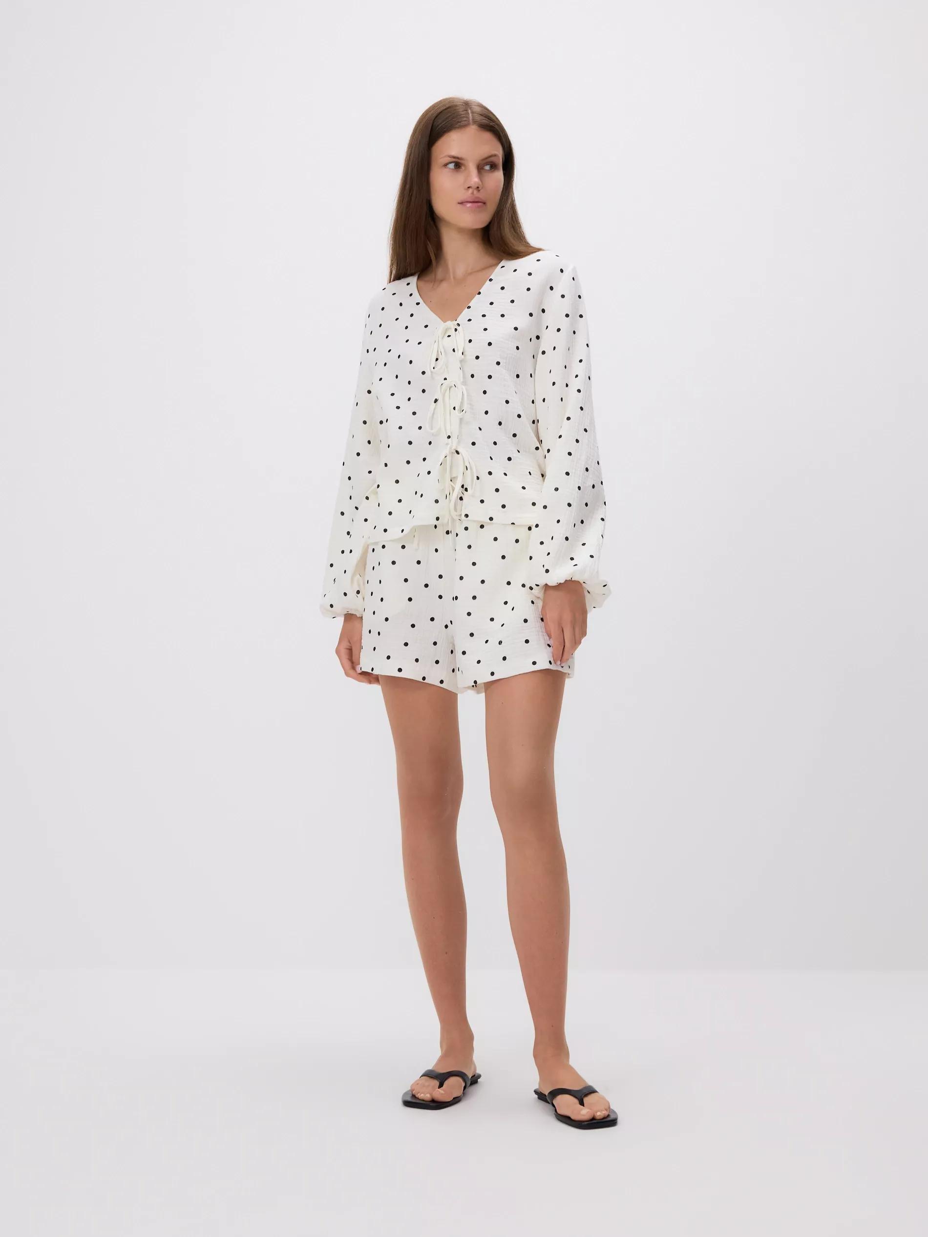 White Blouse with front tie, , large image number 0