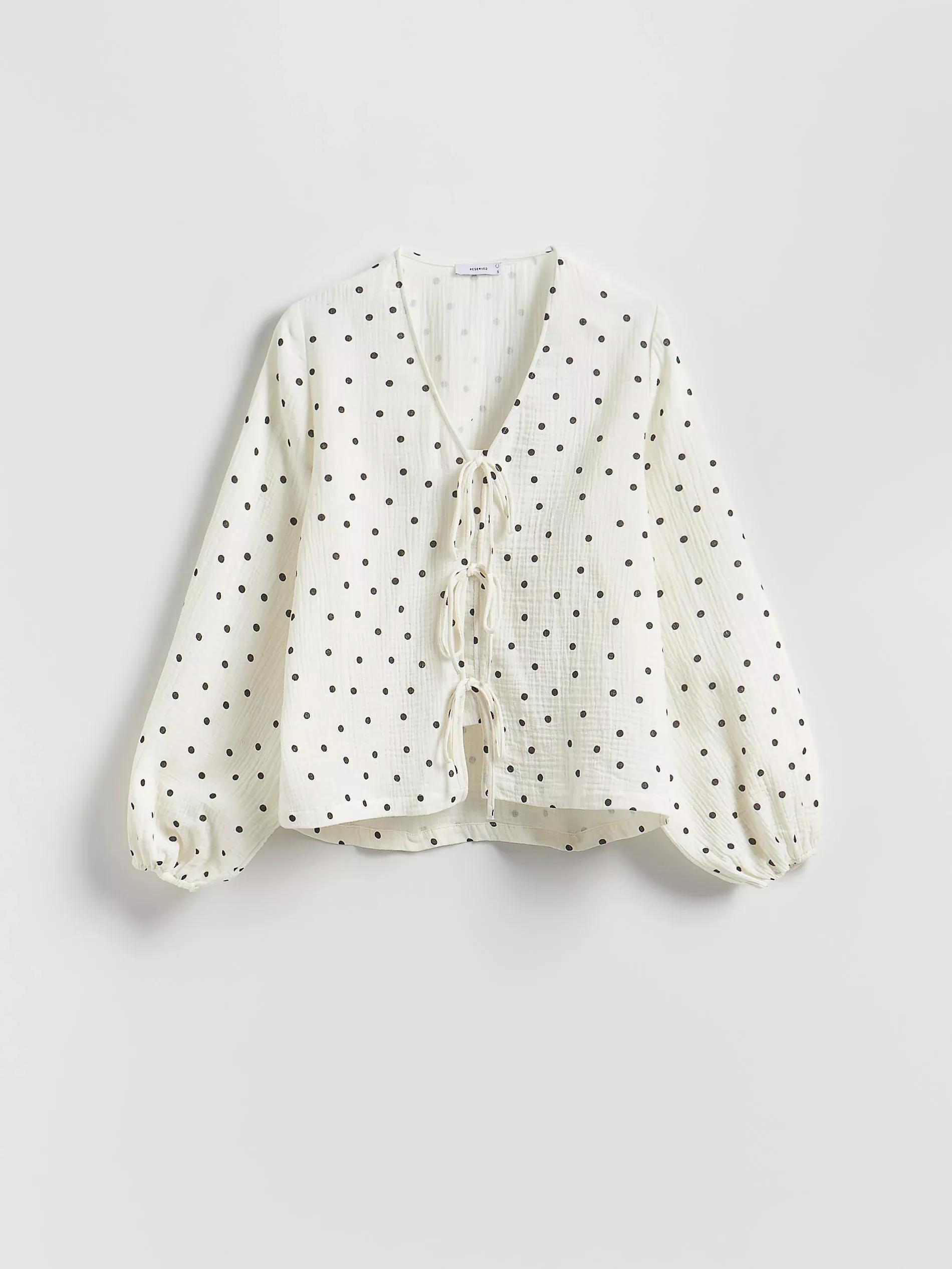 White Blouse with front tie, , large image number 4