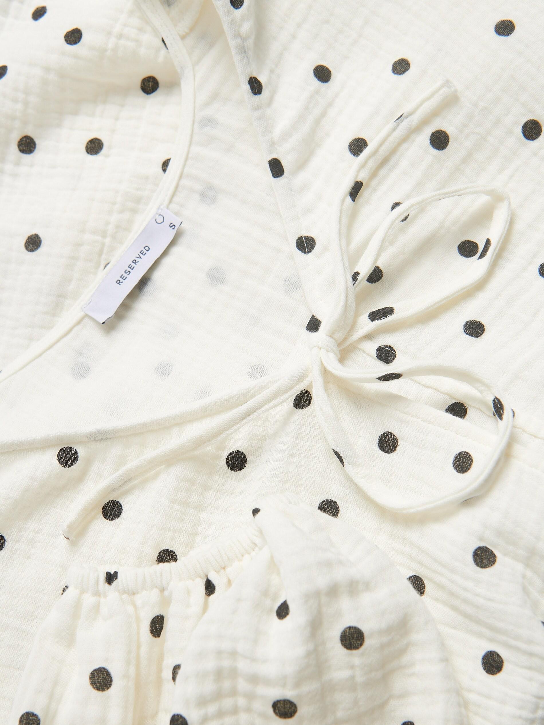 White Blouse with front tie, White, large image number 5