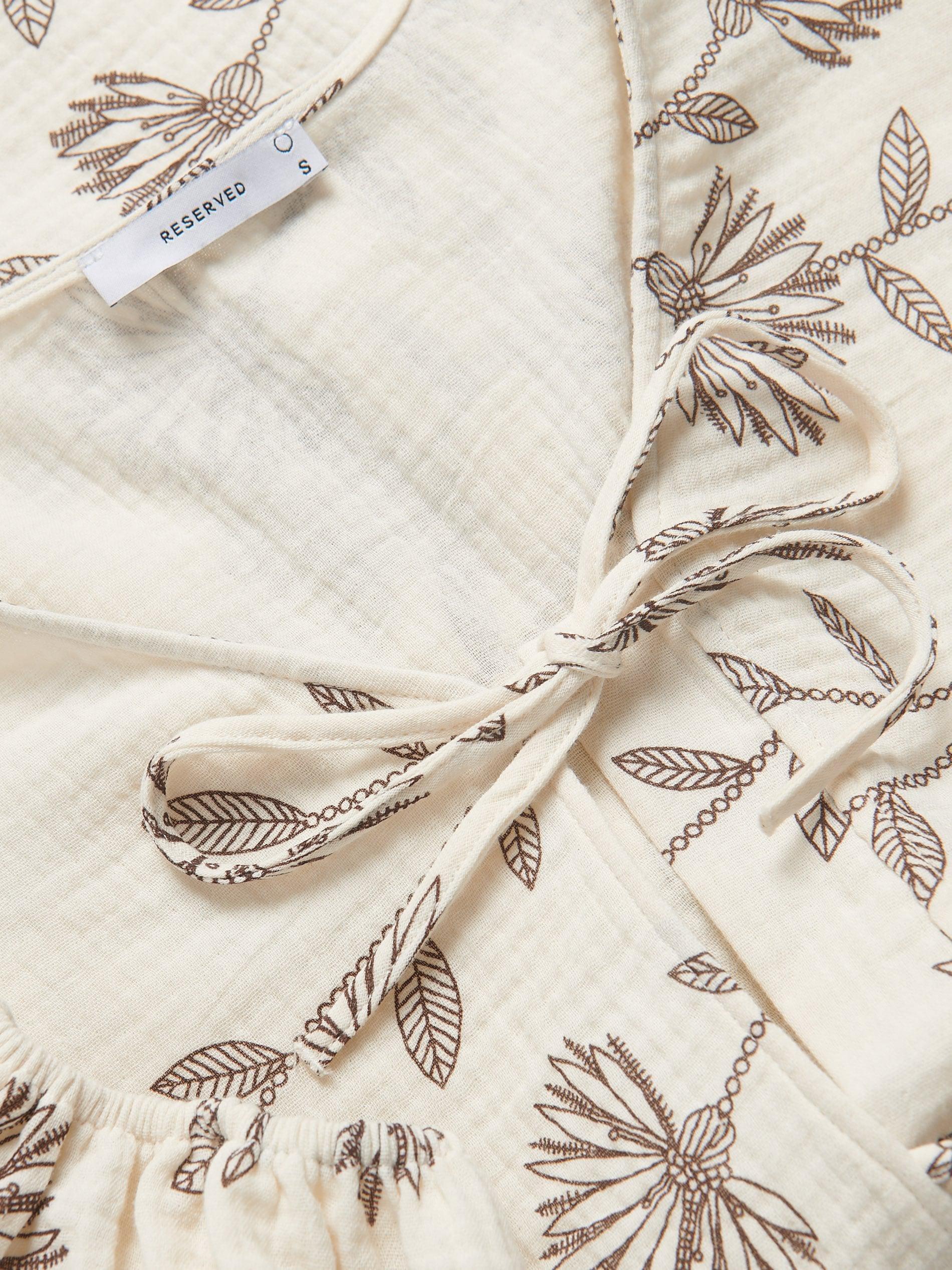 Beige Blouse with front tie, Ivory, large image number 5