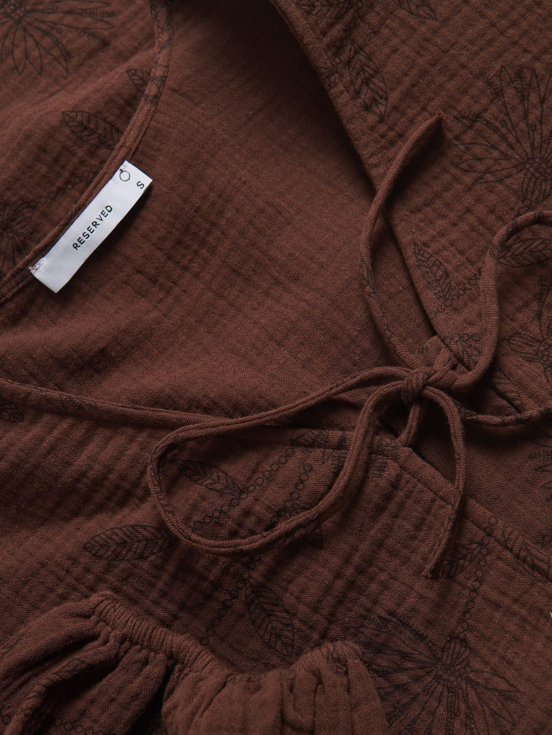 brown Blouse with front tie, , large image number 5