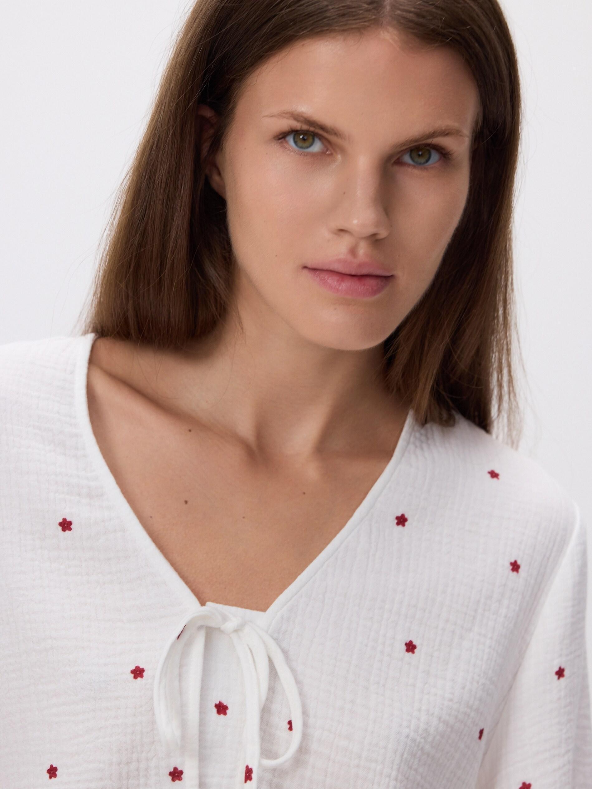 Multicolour Blouse with front tie, Multicolor, large image number 3