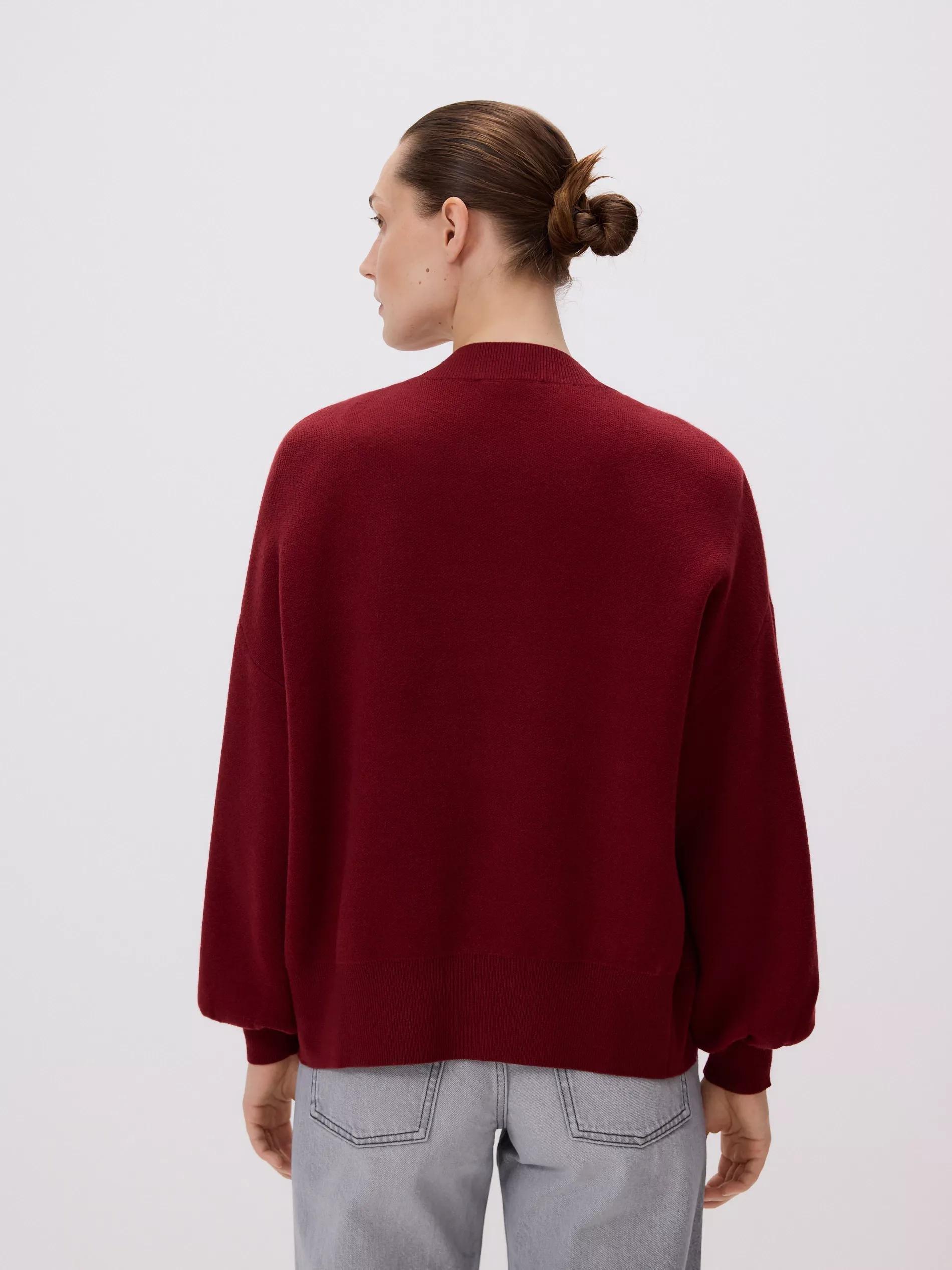 Red Cardigan With Rose Detail, , large image number 4