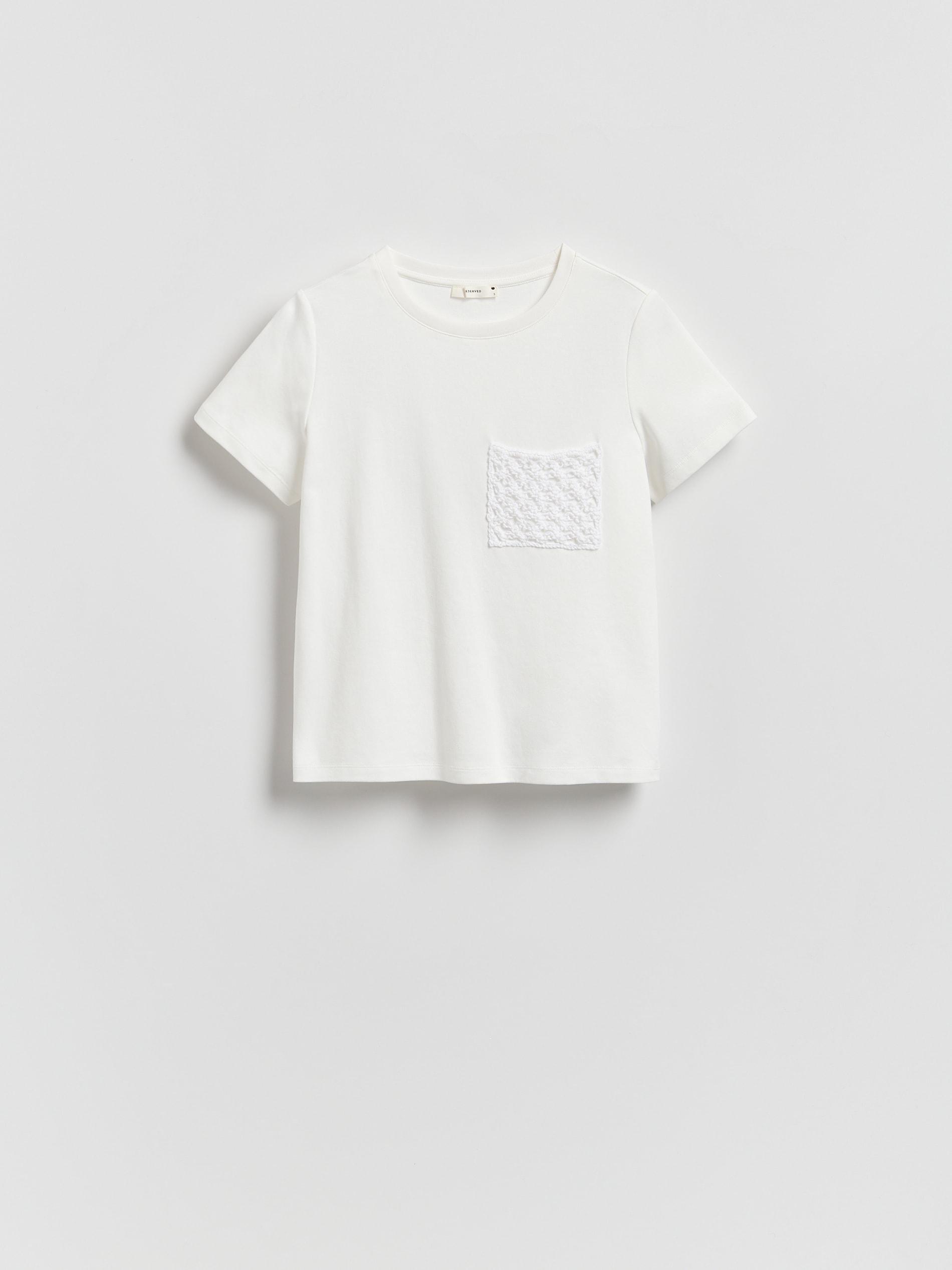 Cream T-Shirt With Pocket, Ivory, large image number 4