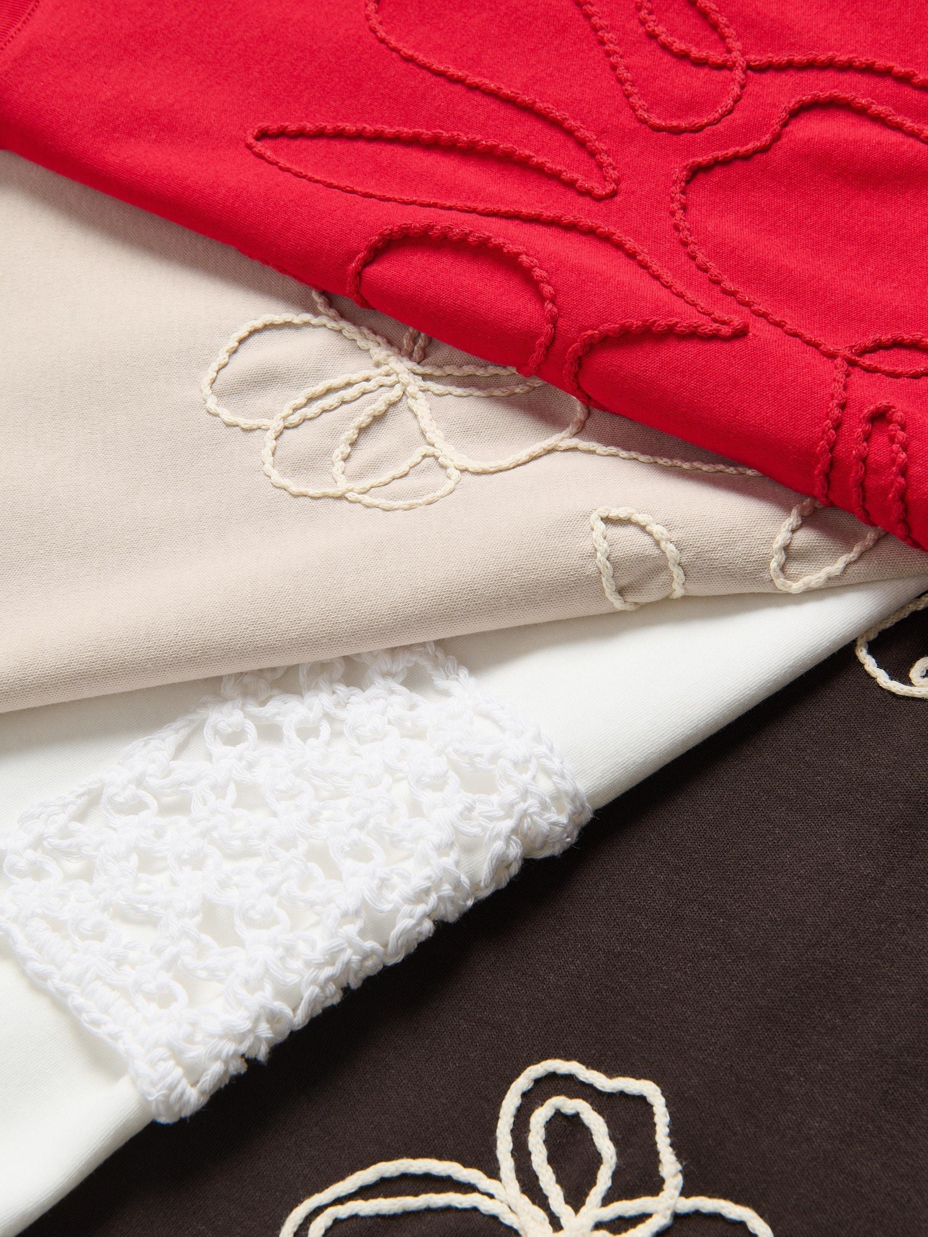 Cream T-Shirt With Pocket, Ivory, large image number 5