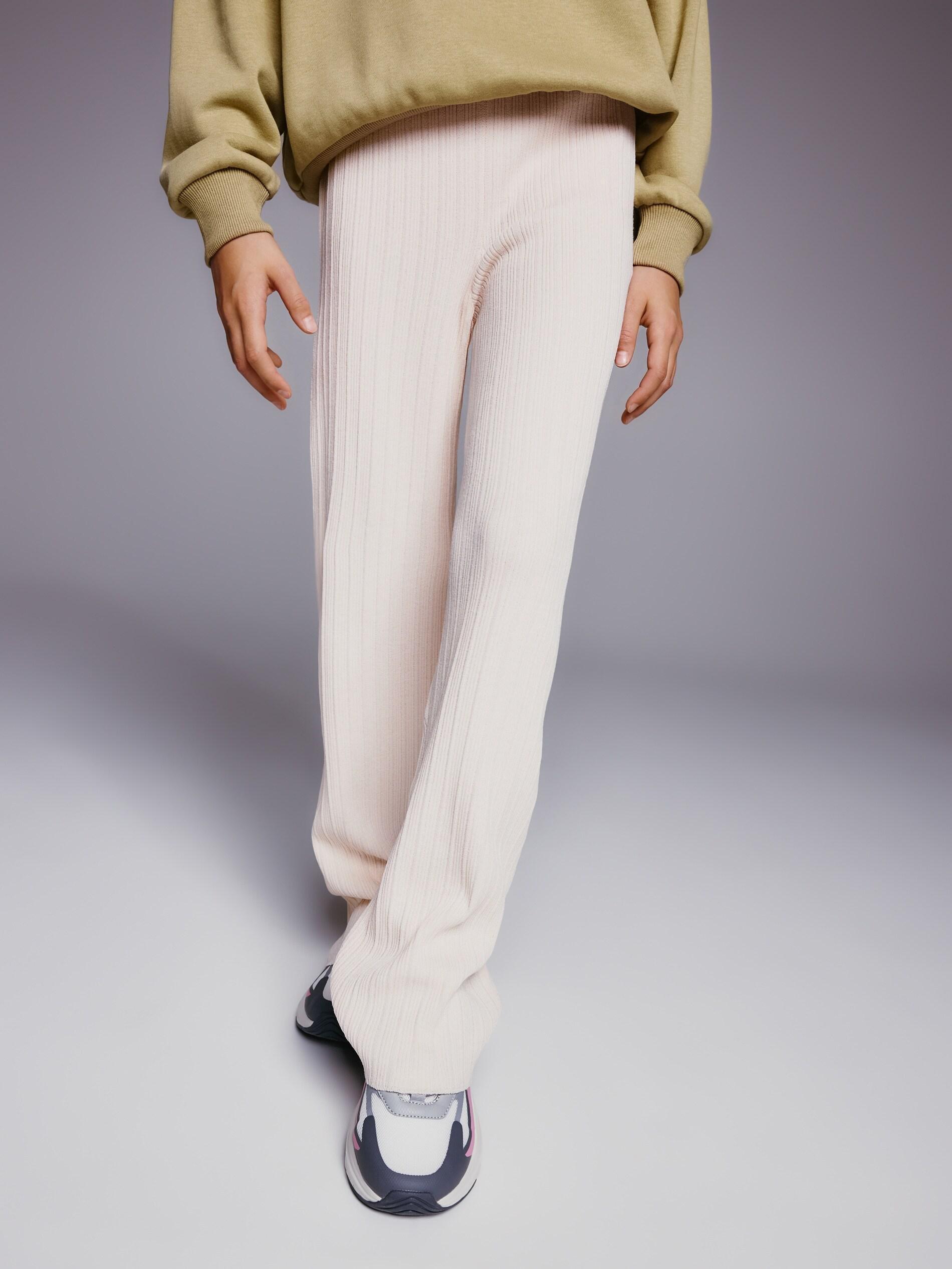 Pink Viscose Blend Jersey Trousers, Pink, large image number 5