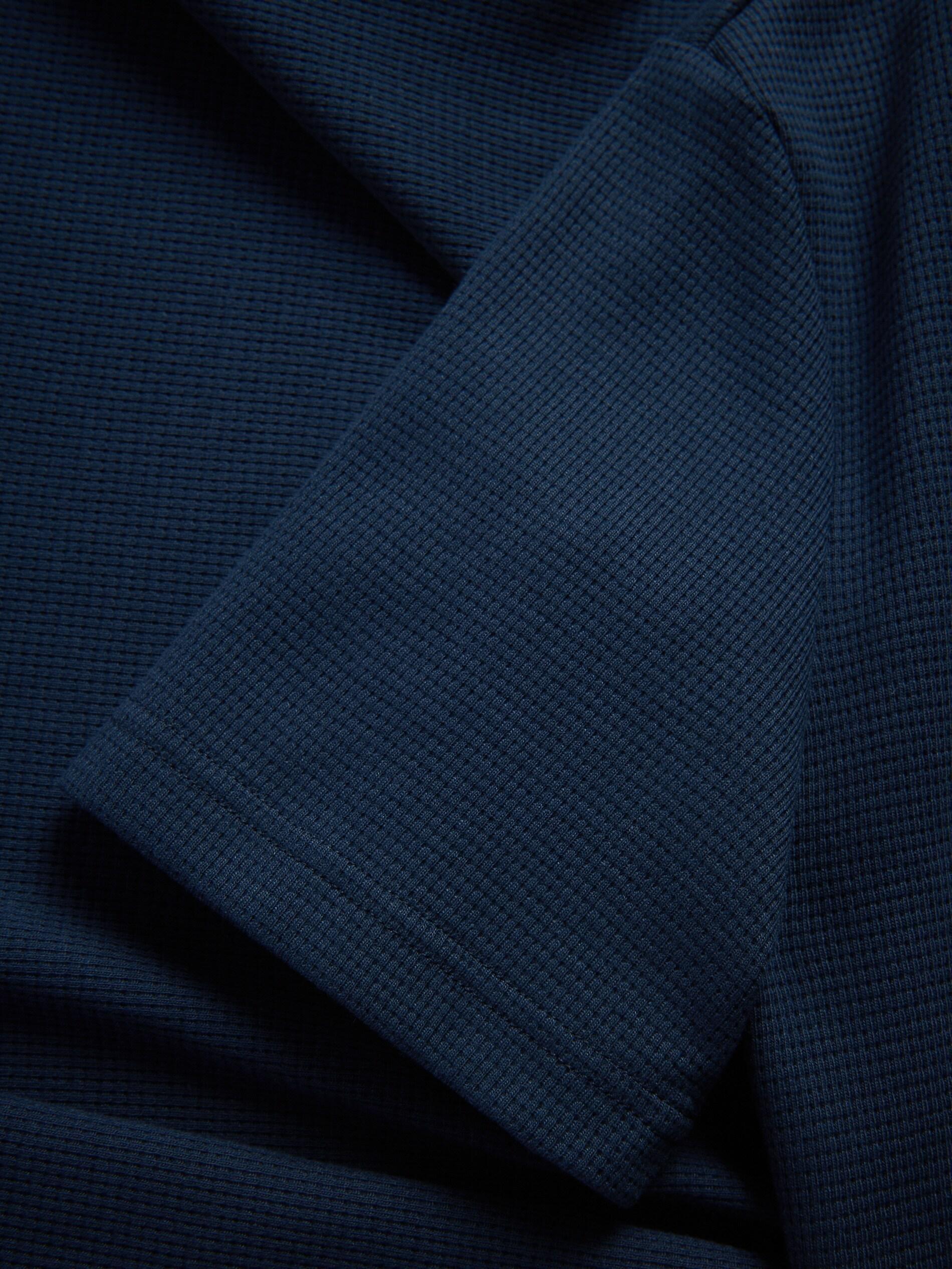 NAVY Structural fabric polo shirt, Navy, large image number 3