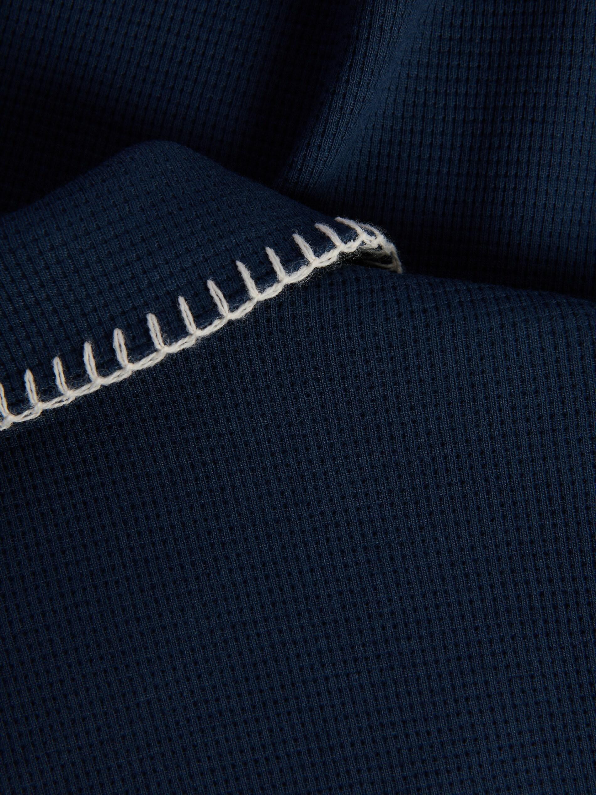 NAVY Structural fabric polo shirt, Navy, medium