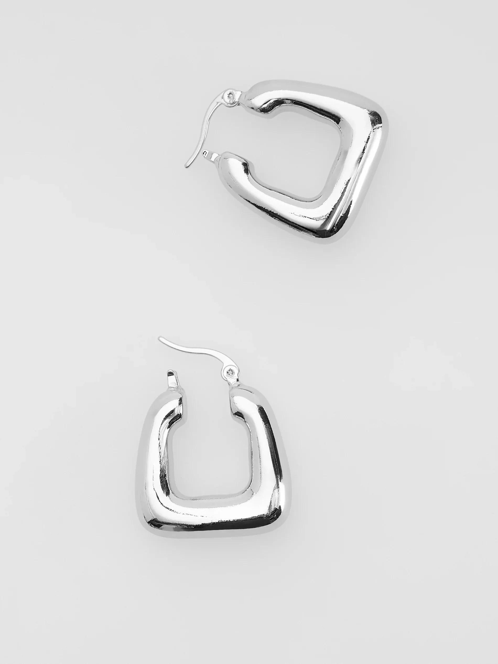 SILVER Geometric earrings, Silver, medium