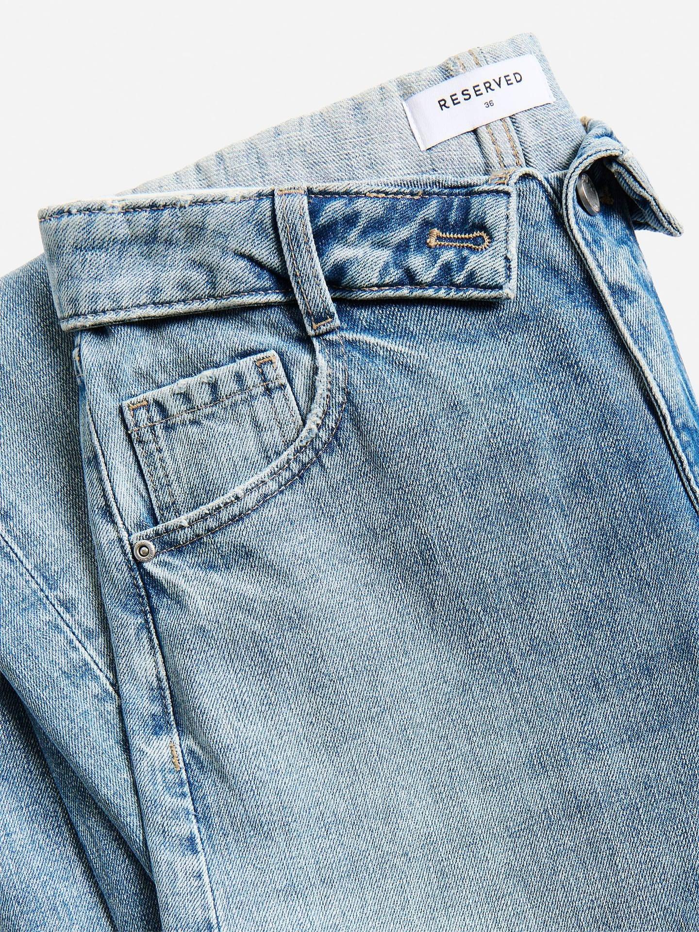 Blue Barrel Jeans With Turn-Up, Blue, large image number 5