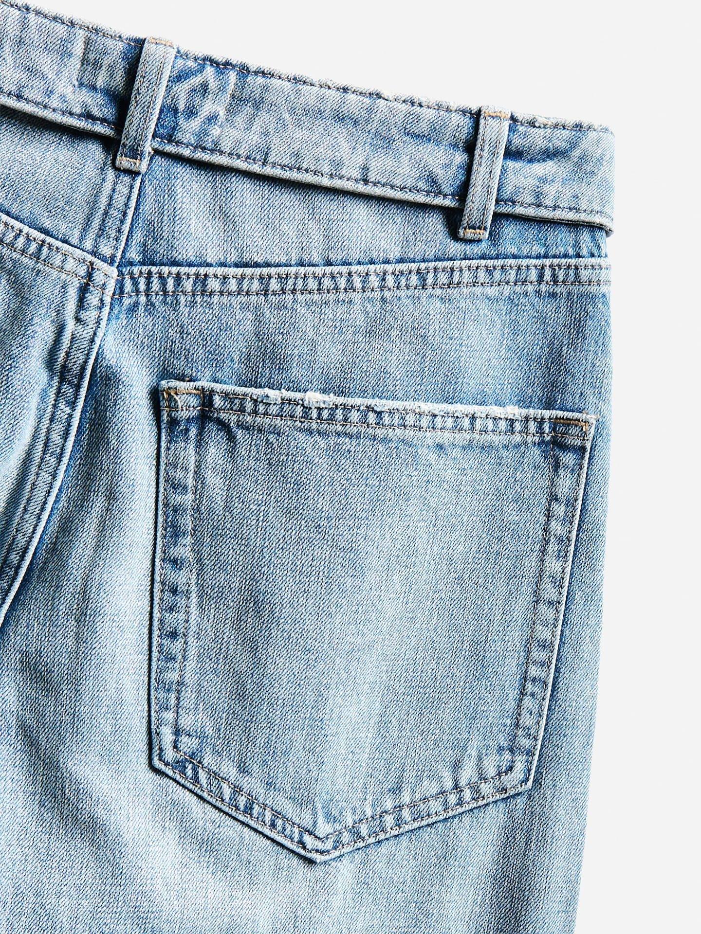 Blue Barrel Jeans With Turn-Up, Blue, large image number 6