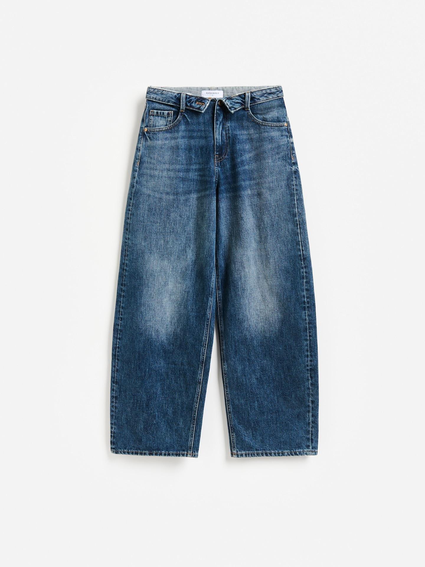 Blue Jeans Barrel Jeans With Turn-Up, Blue, large image number 3