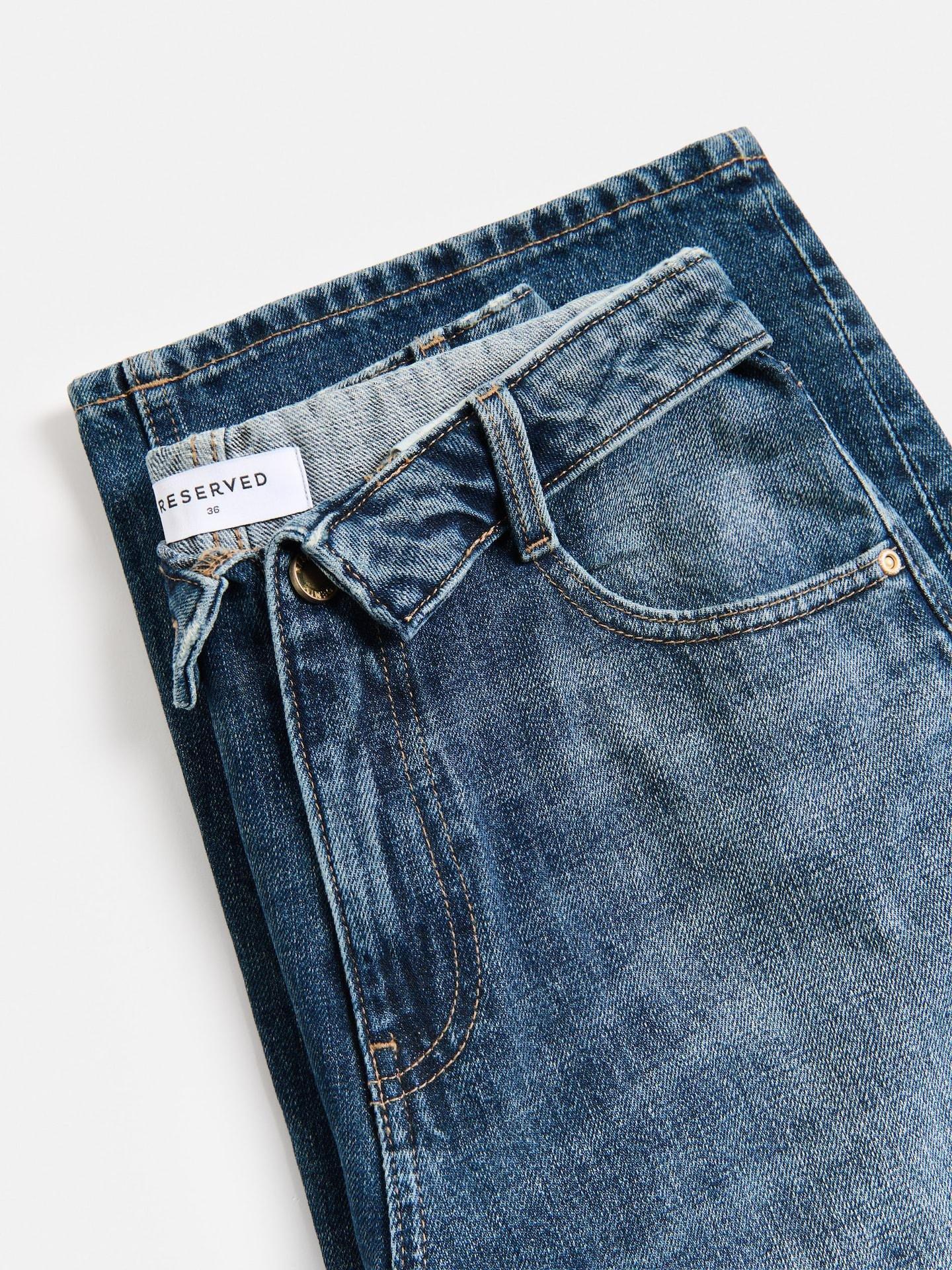 Blue Jeans Barrel Jeans With Turn-Up, Blue, large image number 4