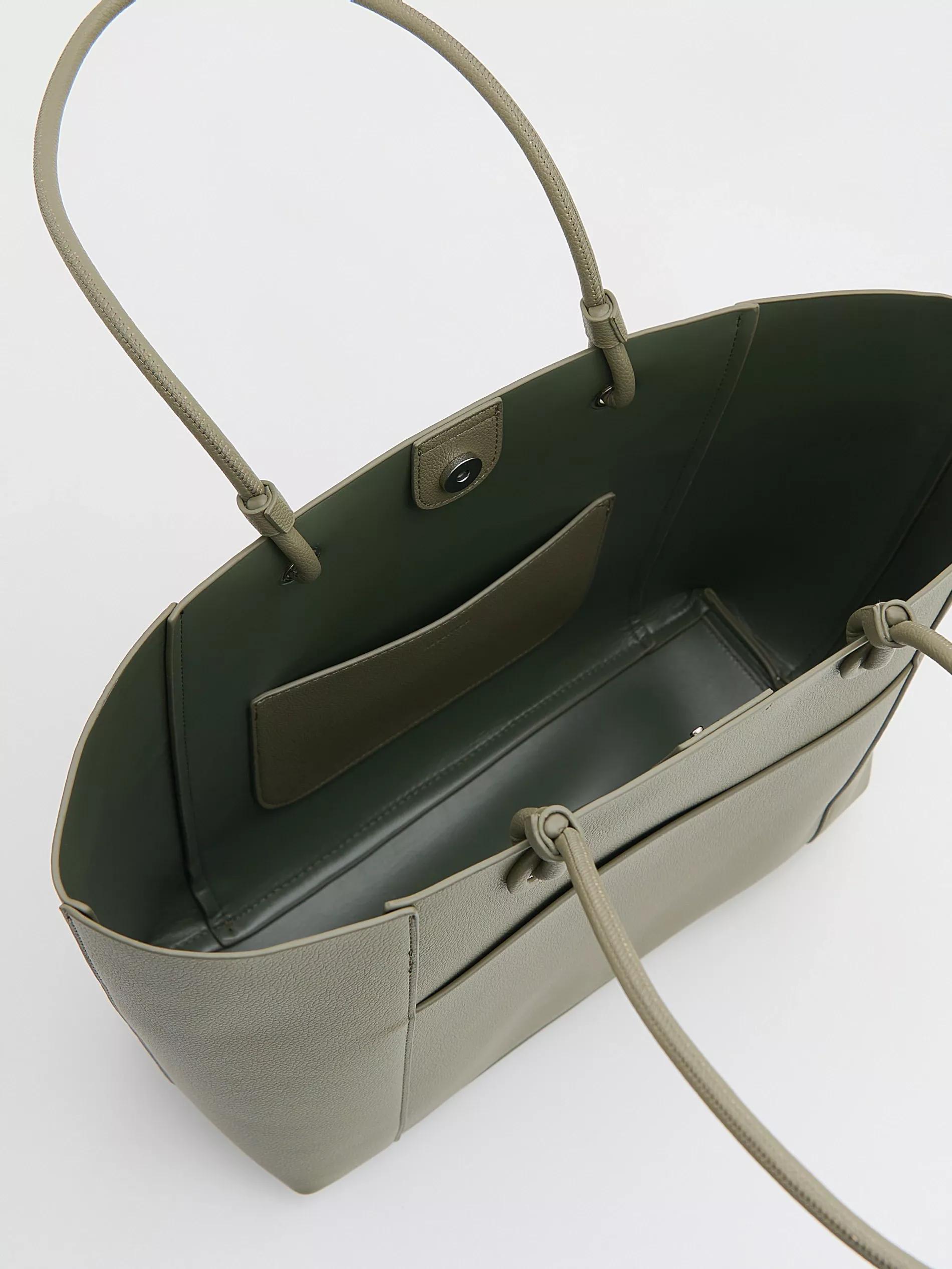 Green Shopper Bag, Khaki, large image number 1