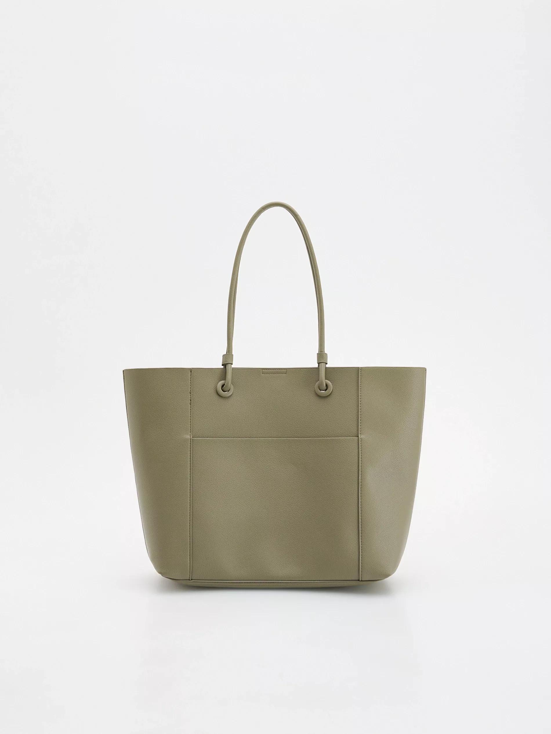 Green Shopper Bag, Khaki, large image number 2