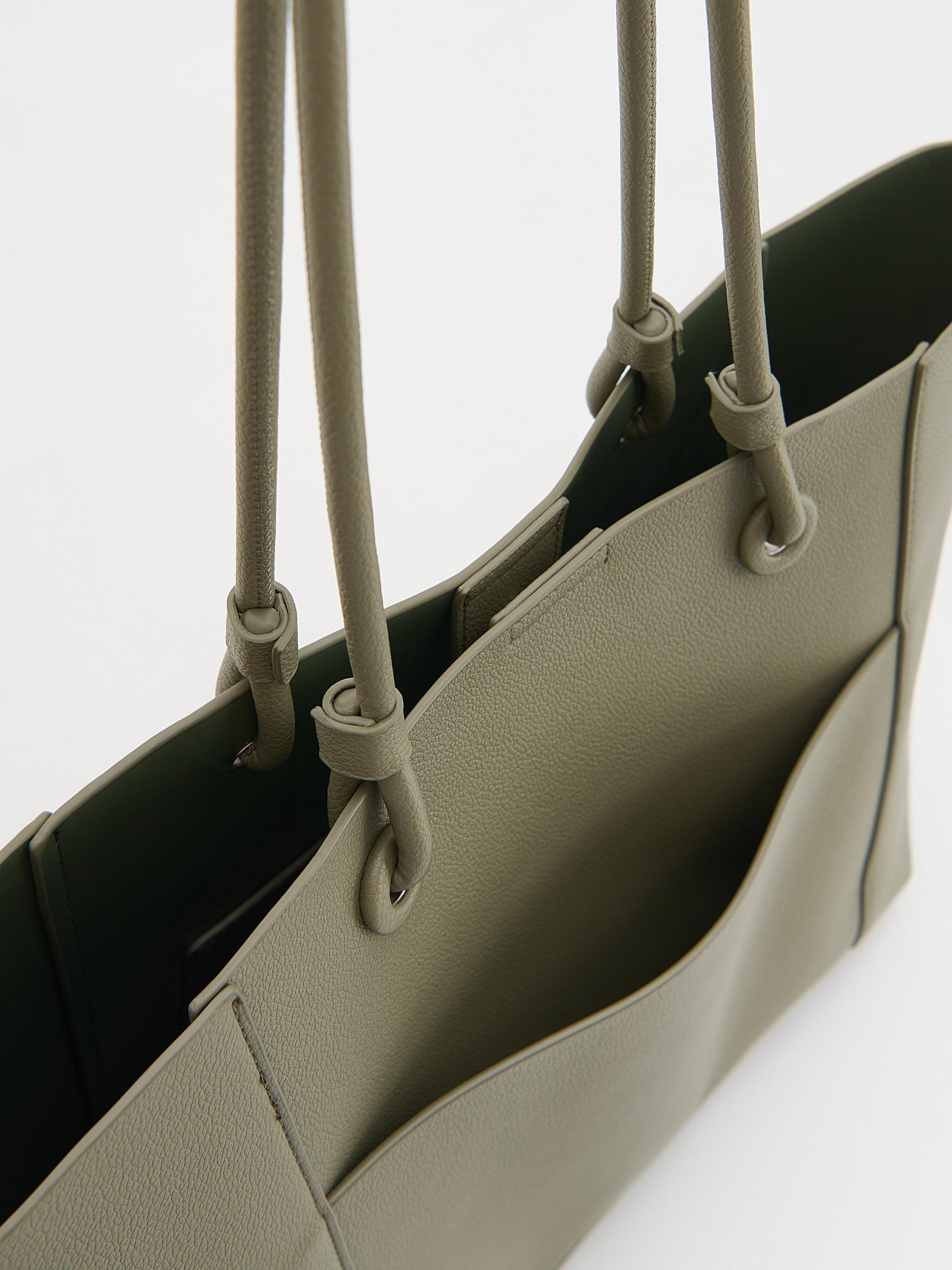 Green Shopper Bag, Khaki, large image number 4
