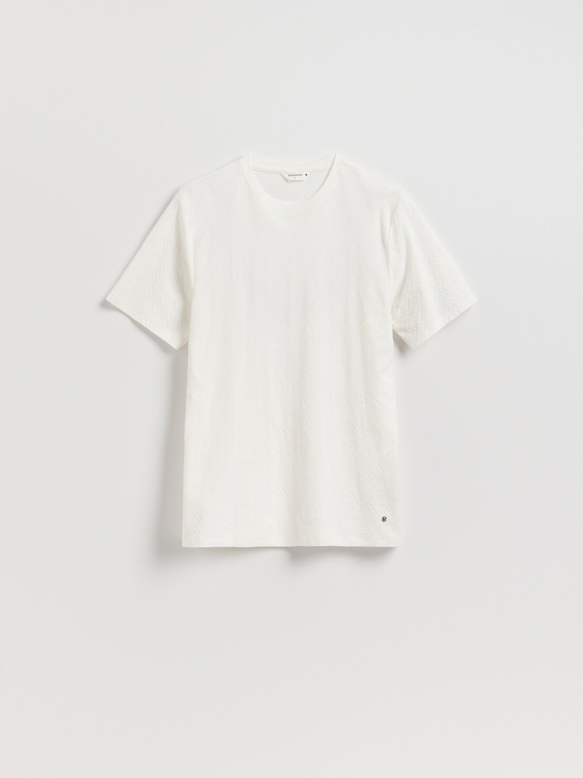 Cream Regular Fit Structural Fabric T-Shirt, Ivory, large image number 4