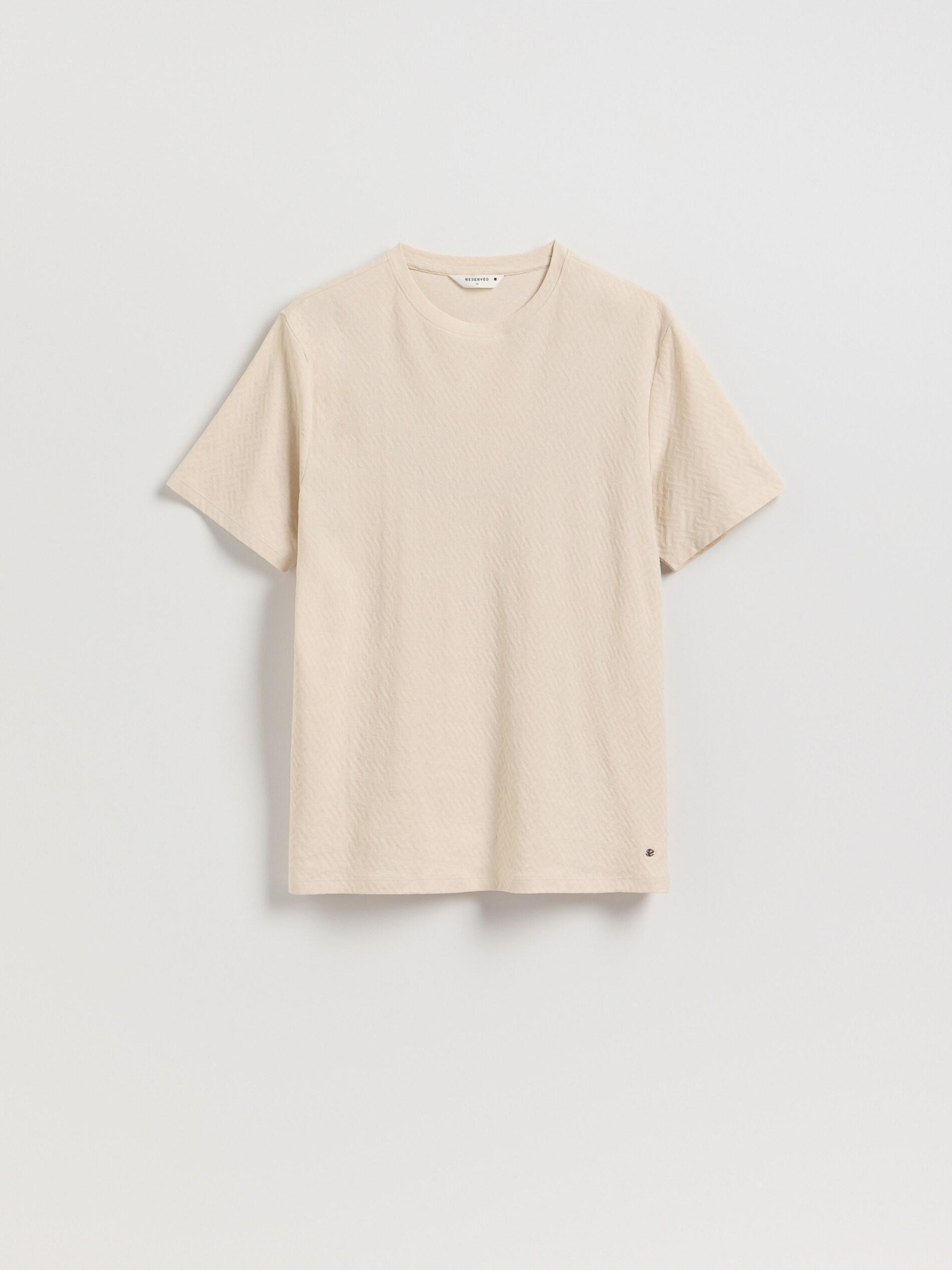 Beige Regular Fit Structural Fabric T-Shirt, Beige, large image number 5