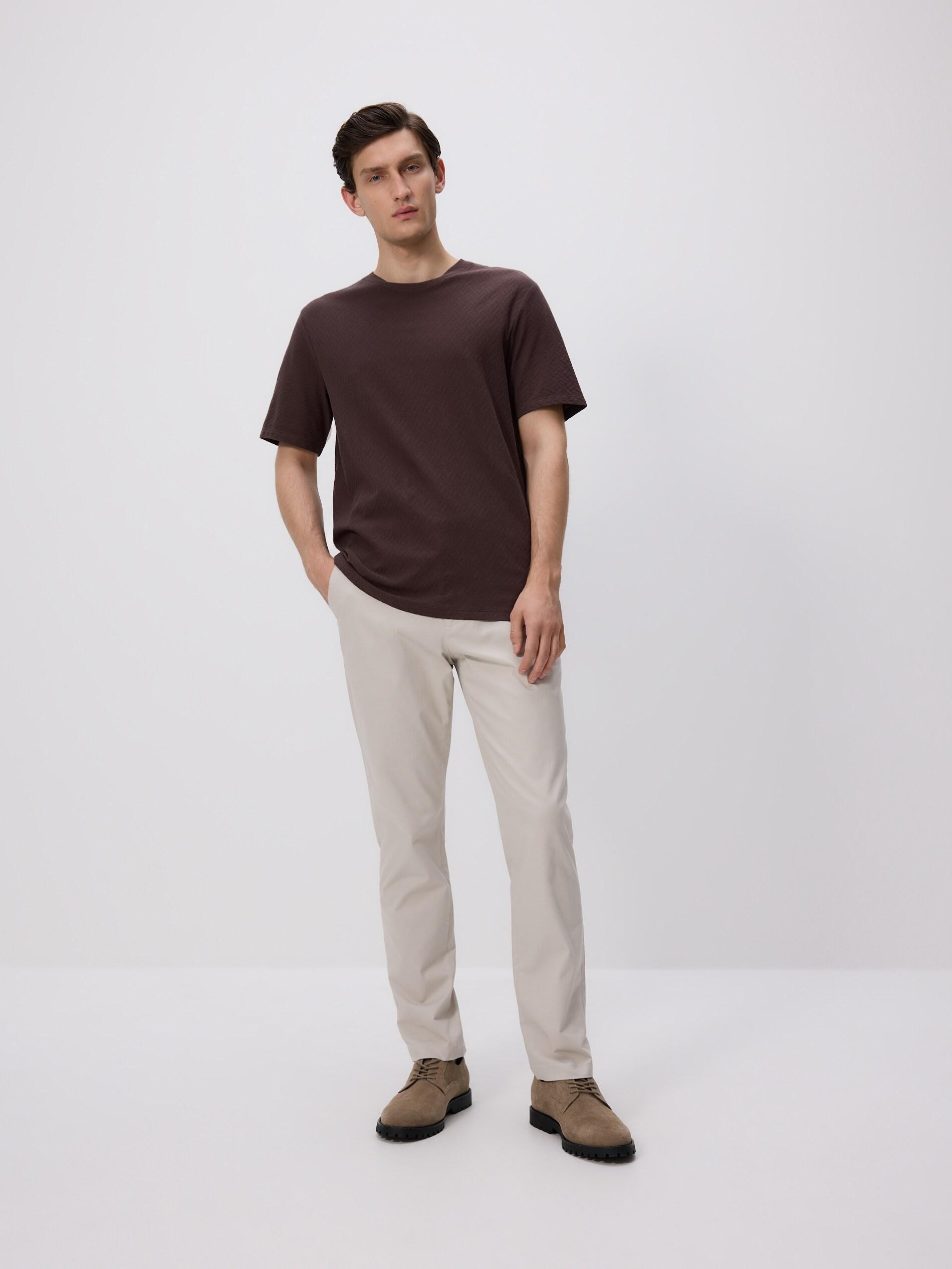 Brown Regular Fit Structural Fabric T-Shirt, Brown, large image number 2