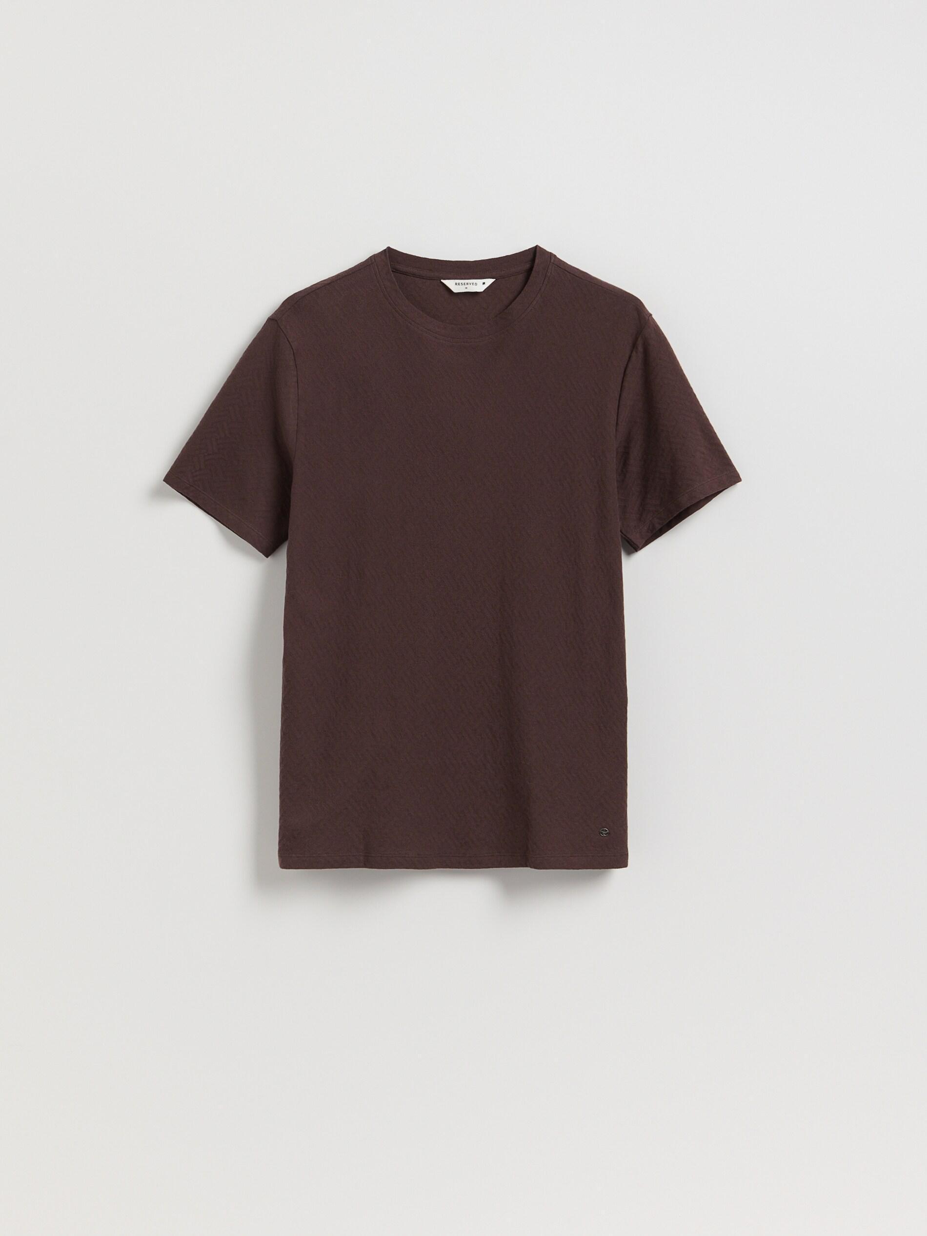 Brown Regular Fit Structural Fabric T-Shirt, Brown, large image number 5