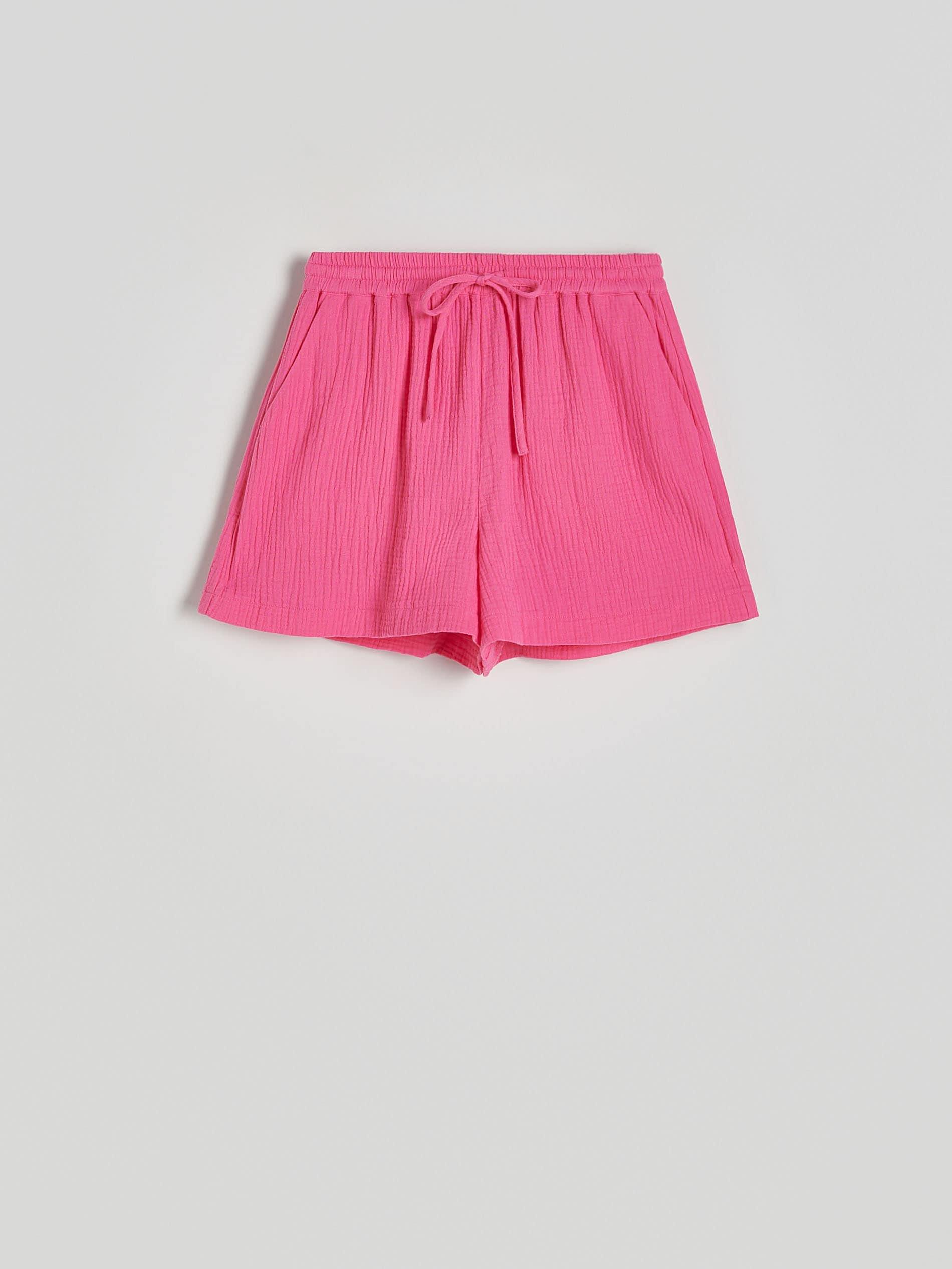 Pink Cotton Muslin Shorts, , large image number 4