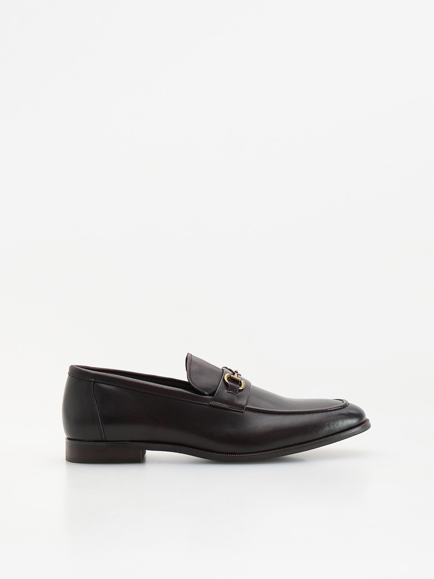 Brown Leather Loafers, Brown, medium