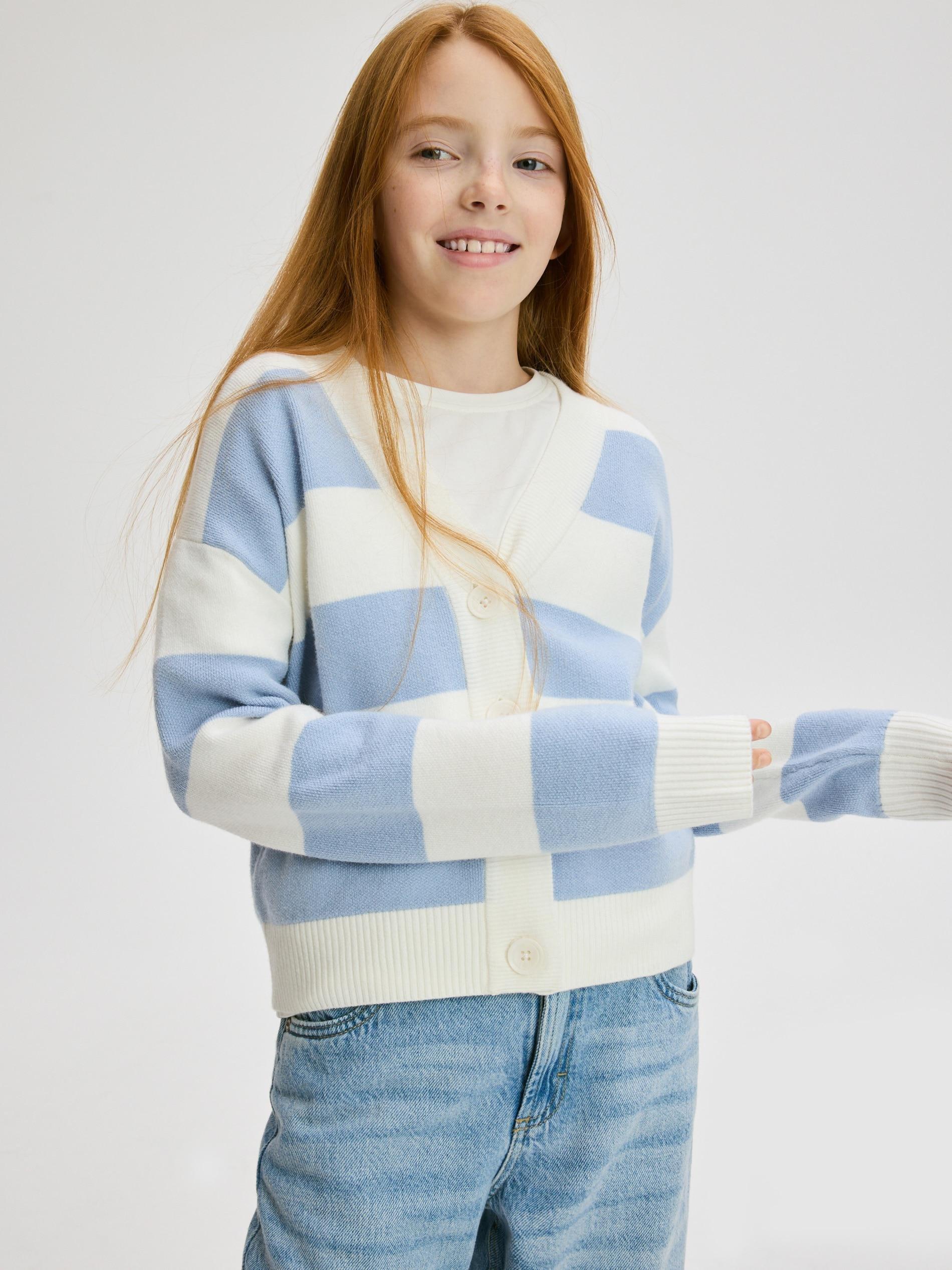 كارديجان خليط فيسكوز بأزرار أمامية أزرق, Blue, medium
