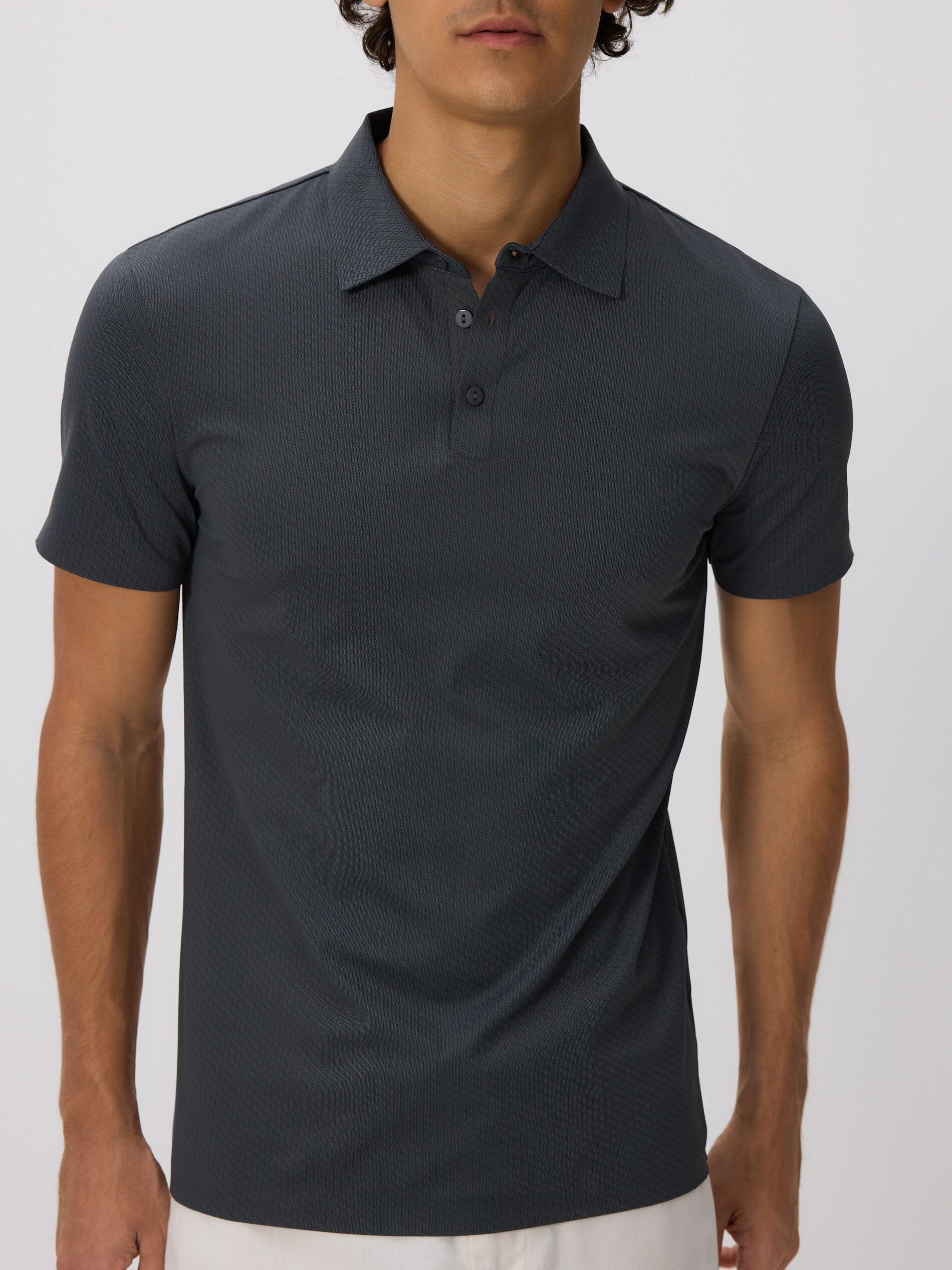 Grey Slim Fit Polo Shirt, Grey, large image number 0