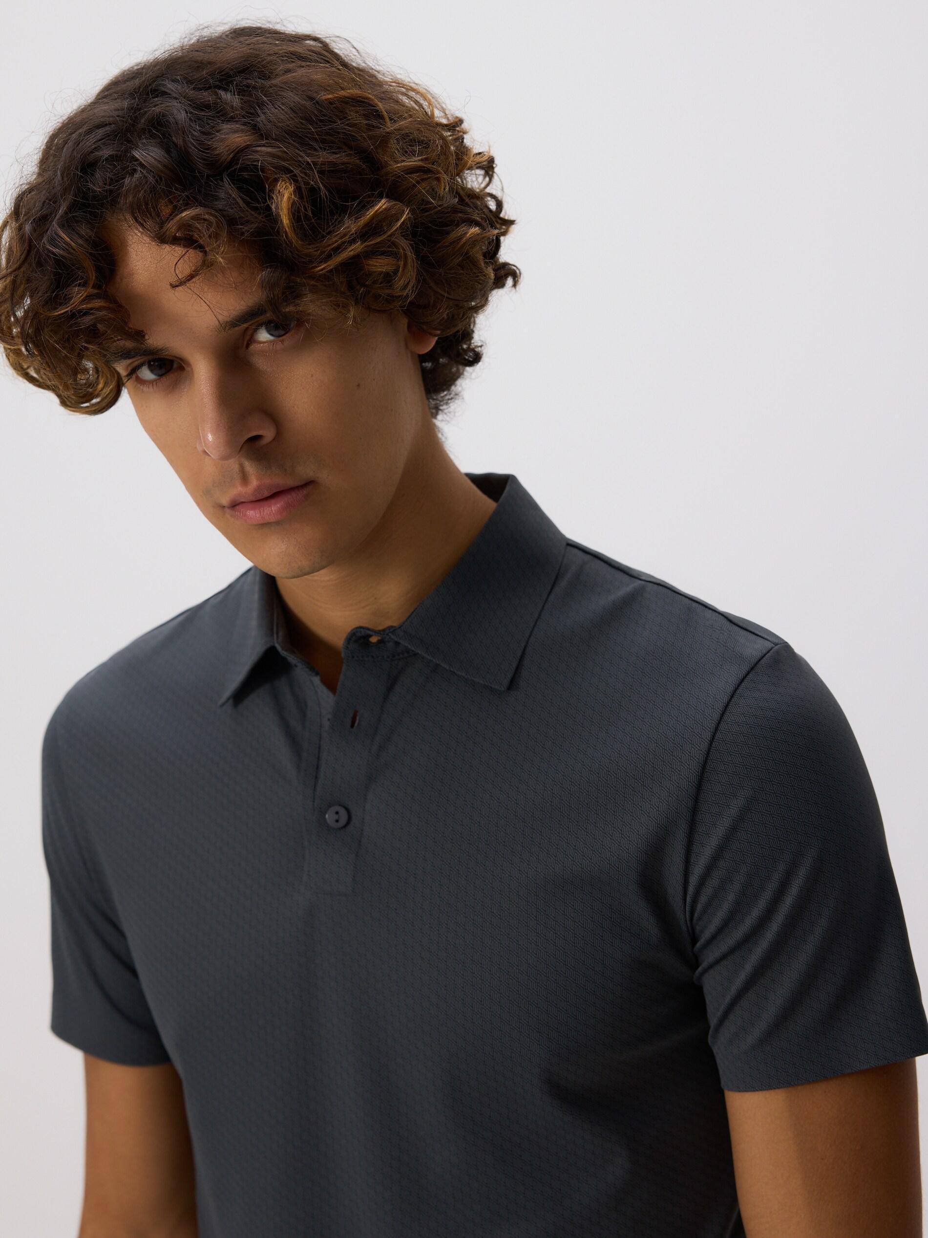 Grey Slim Fit Polo Shirt, Grey, large image number 2
