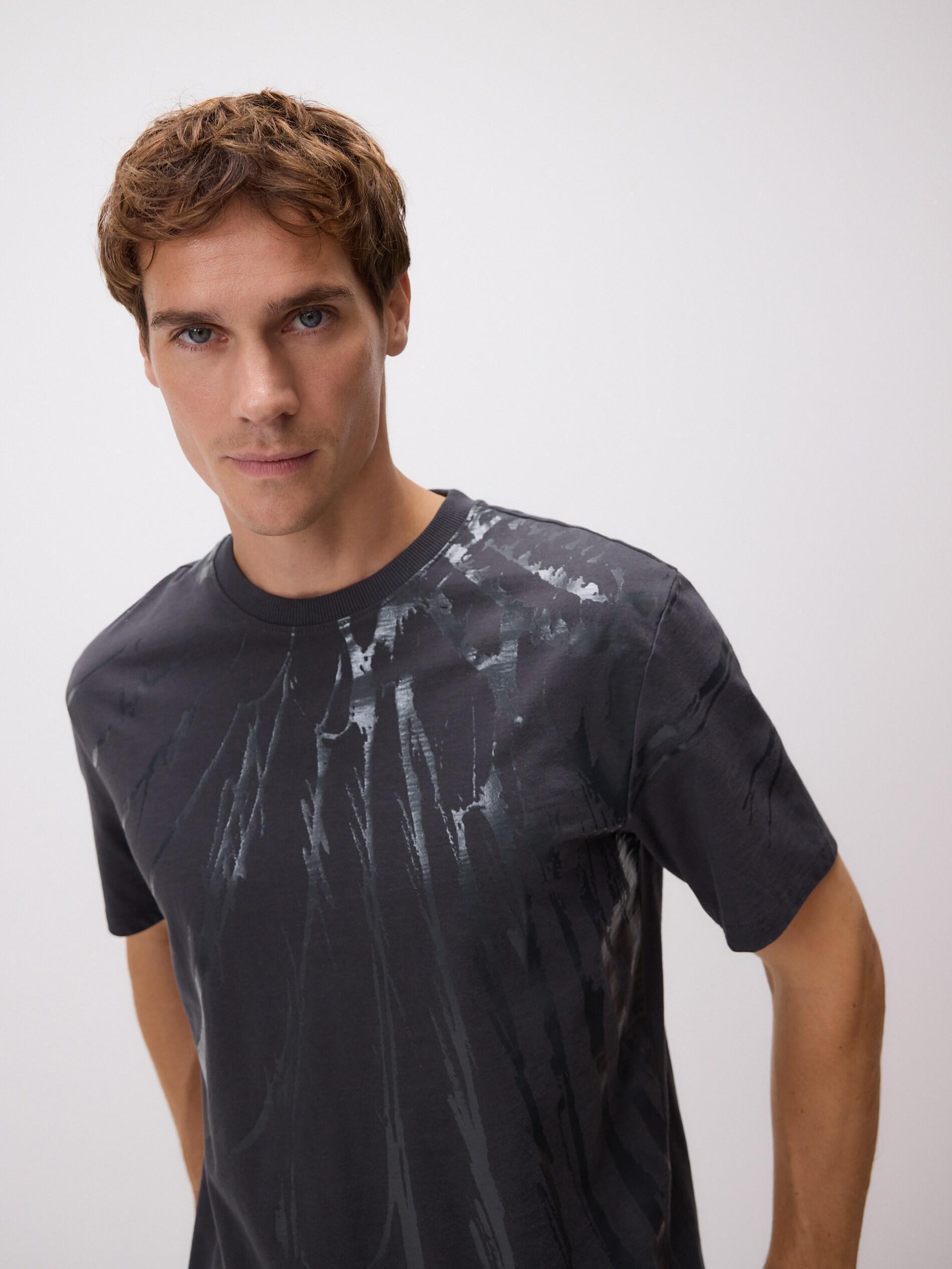 Grey Comfort Fit T-Shirt With Print, Grey, medium