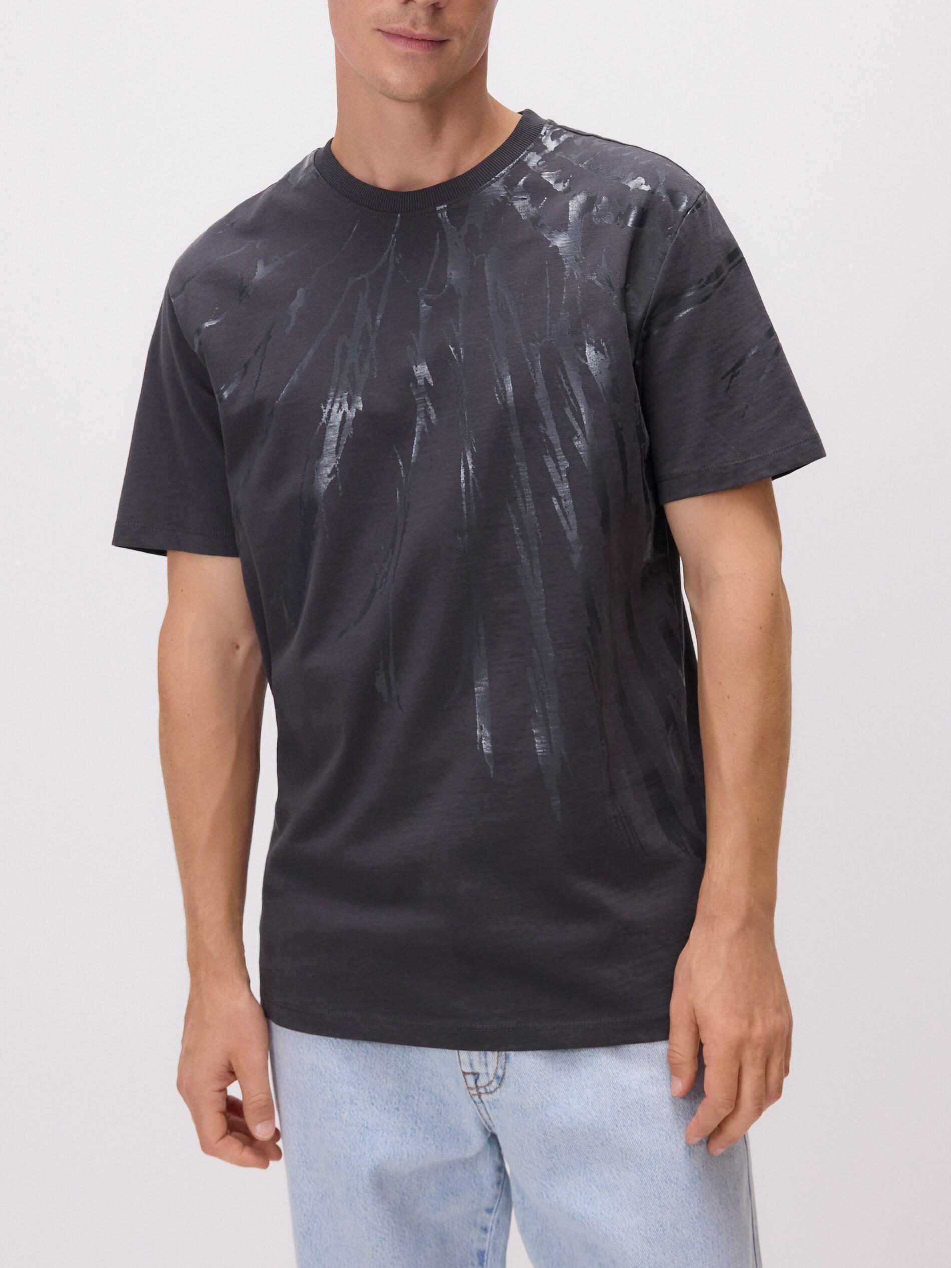 Grey Comfort Fit T-Shirt With Print, Grey, medium