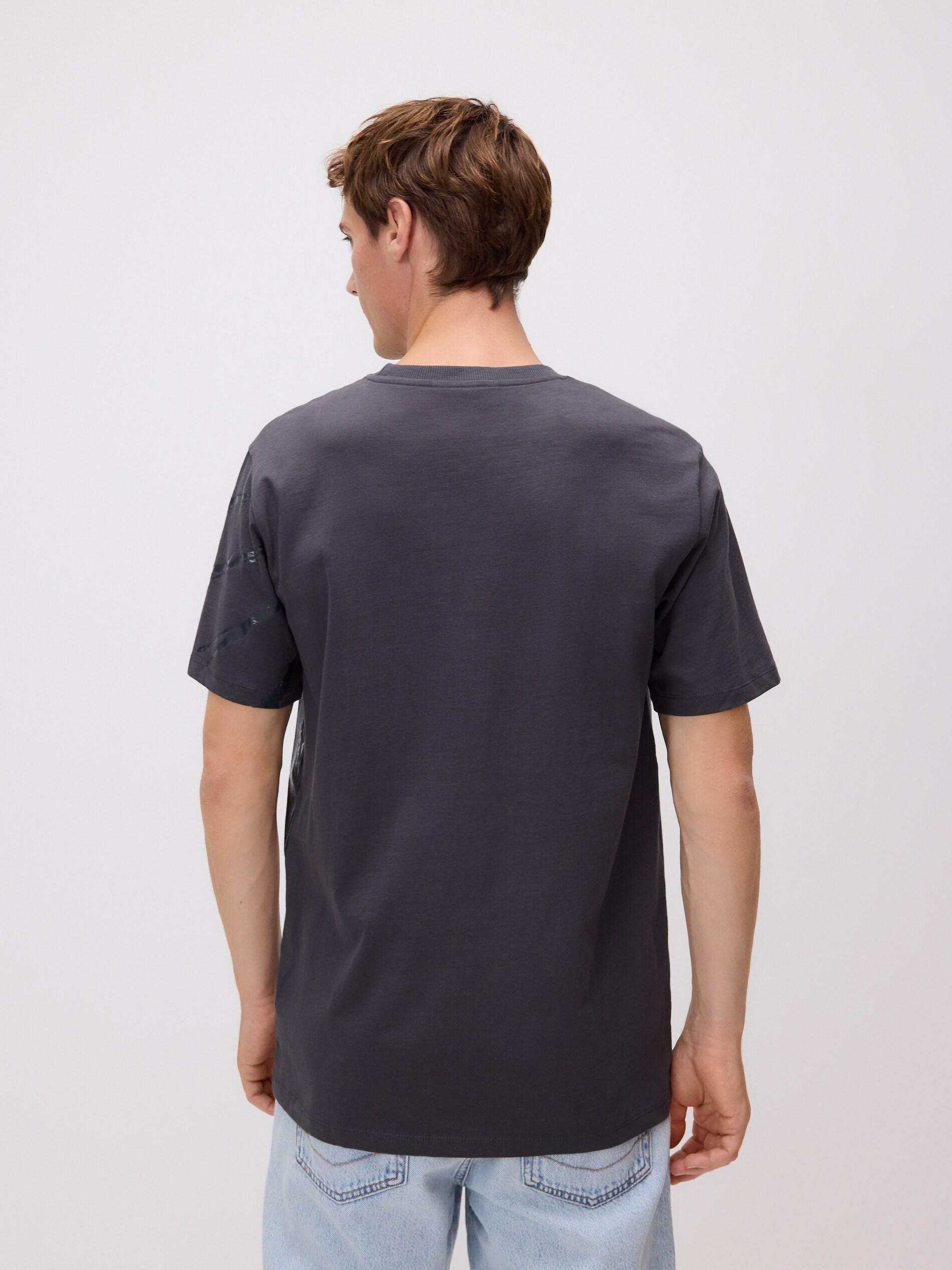 Grey Comfort Fit T-Shirt With Print, Grey, medium