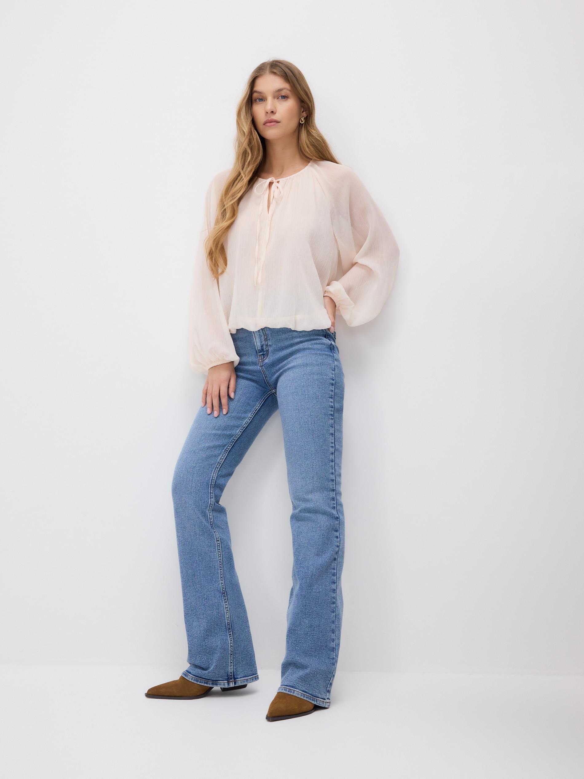 Pink Blouse With Tie Details, Pink, medium