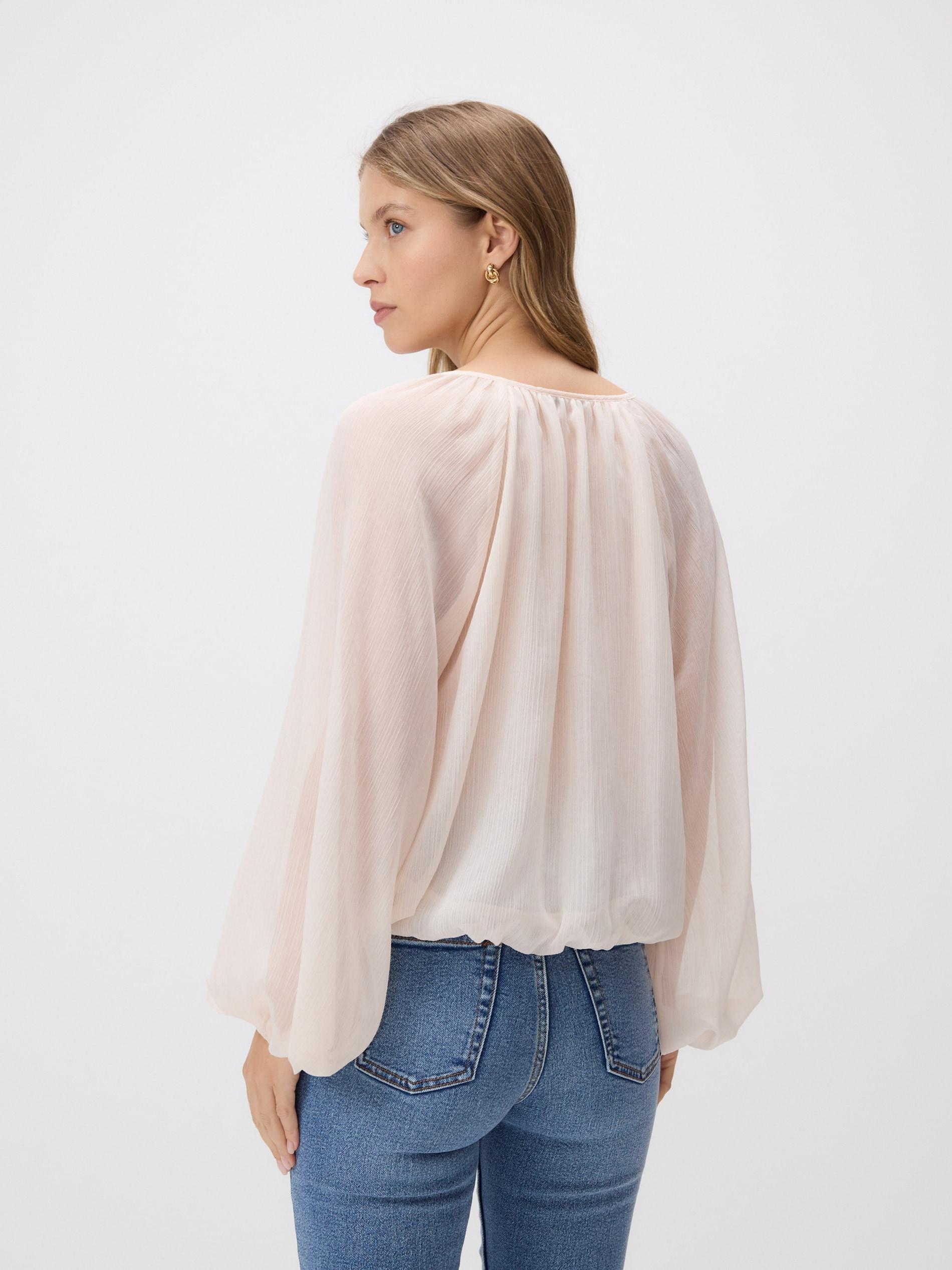 Pink Blouse With Tie Details, Pink, large image number 3