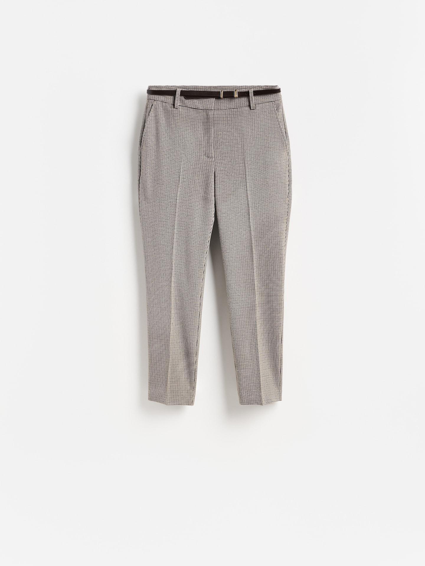 Beige Trousers With Tie Waist Belt, Beige, large image number 0