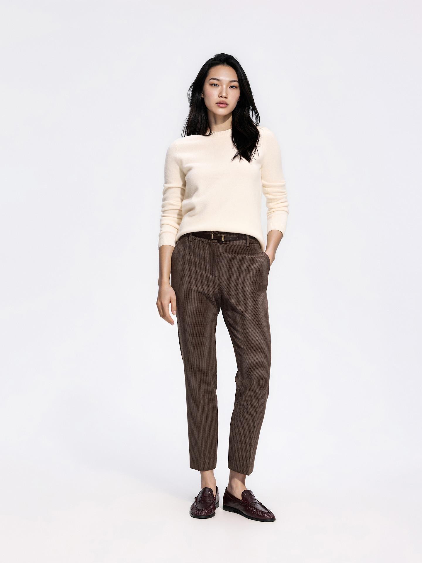 Brown Trousers With Tie Waist Belt, 7401_89P, large image number 0