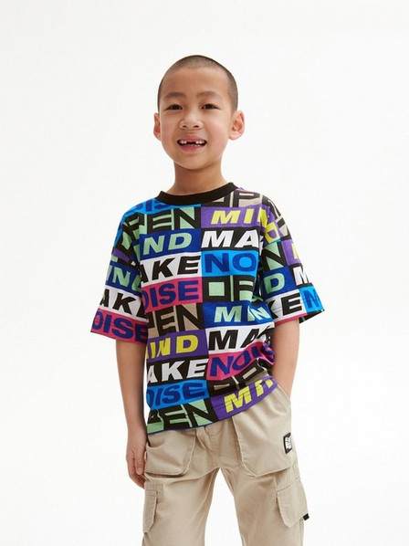 Reserved - Black Multicoloured Printed T-Shirt, Kids Boys