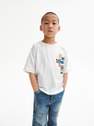 Reserved - White Cotton T-Shirt With Application, Kids Boys
