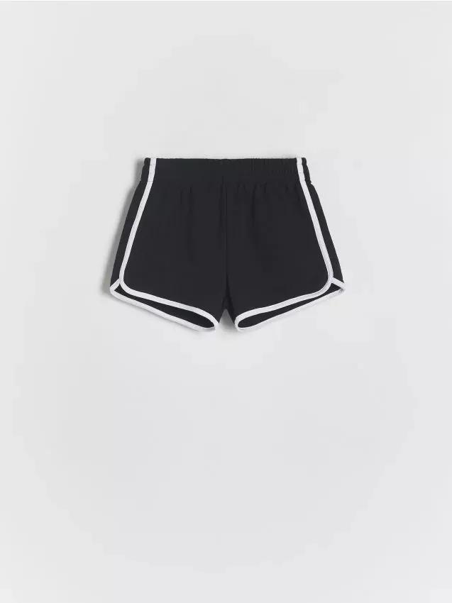 Black Sports Shorts, Kids Girls, , large image number 0