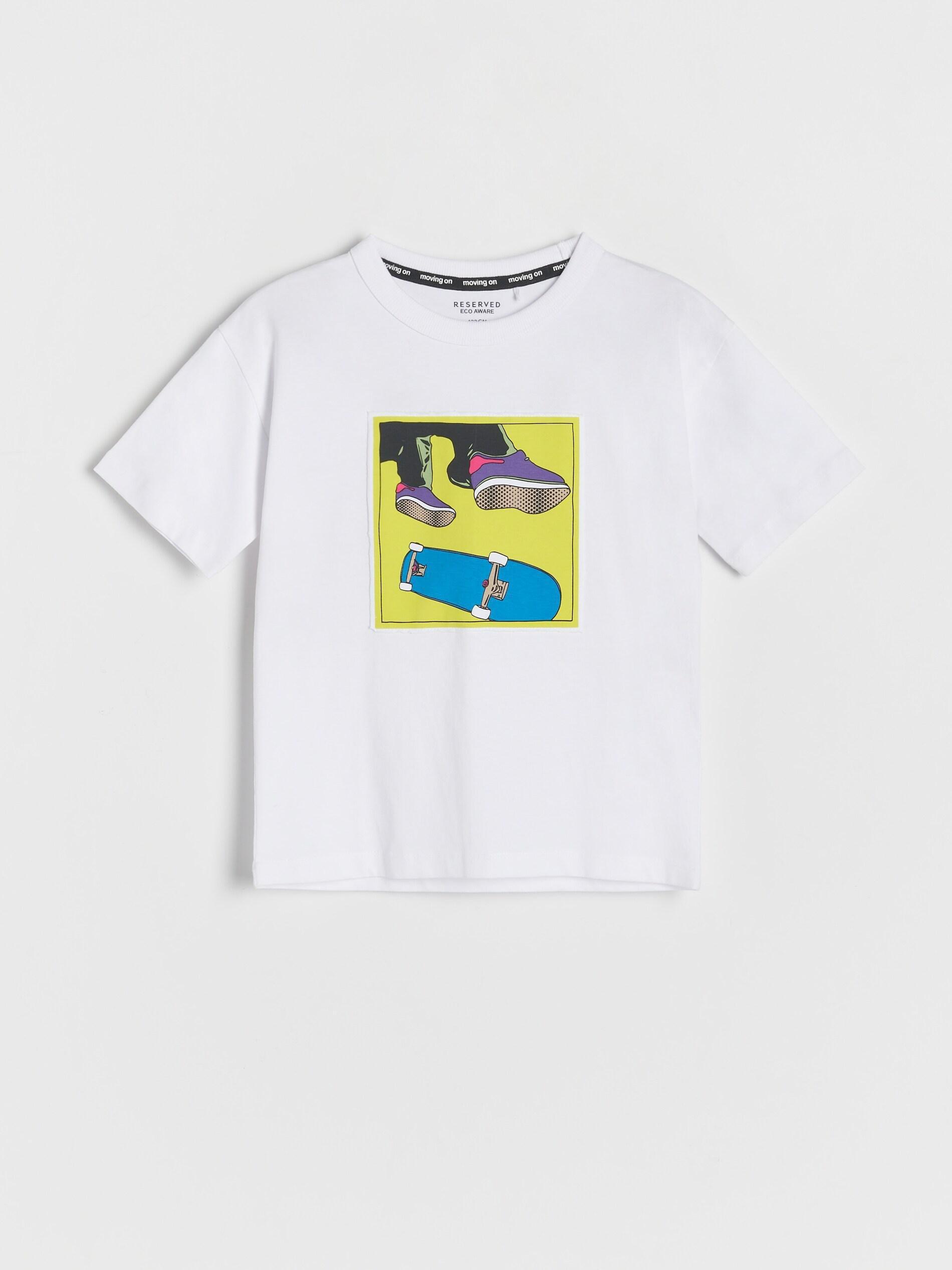 White Printed T-Shirt, , large image number 0
