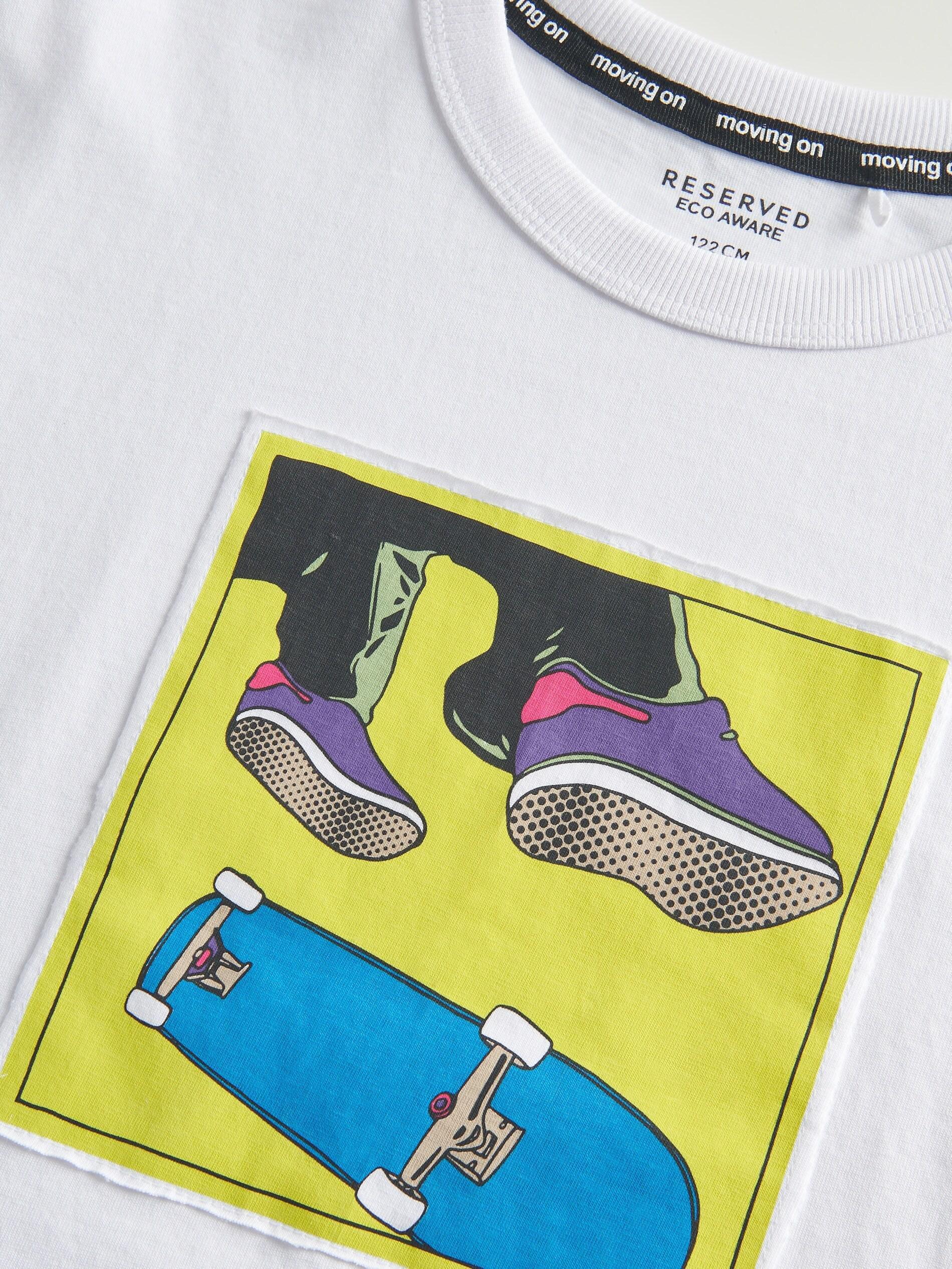 White Printed T-Shirt, , large image number 1