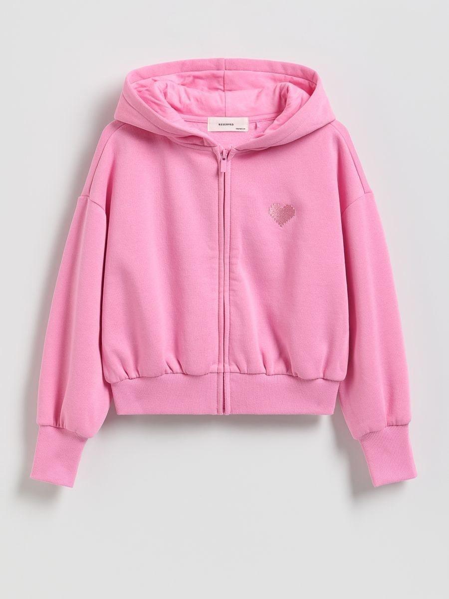 Pink Jogging Top, Kids Girls, Pink, large image number 1