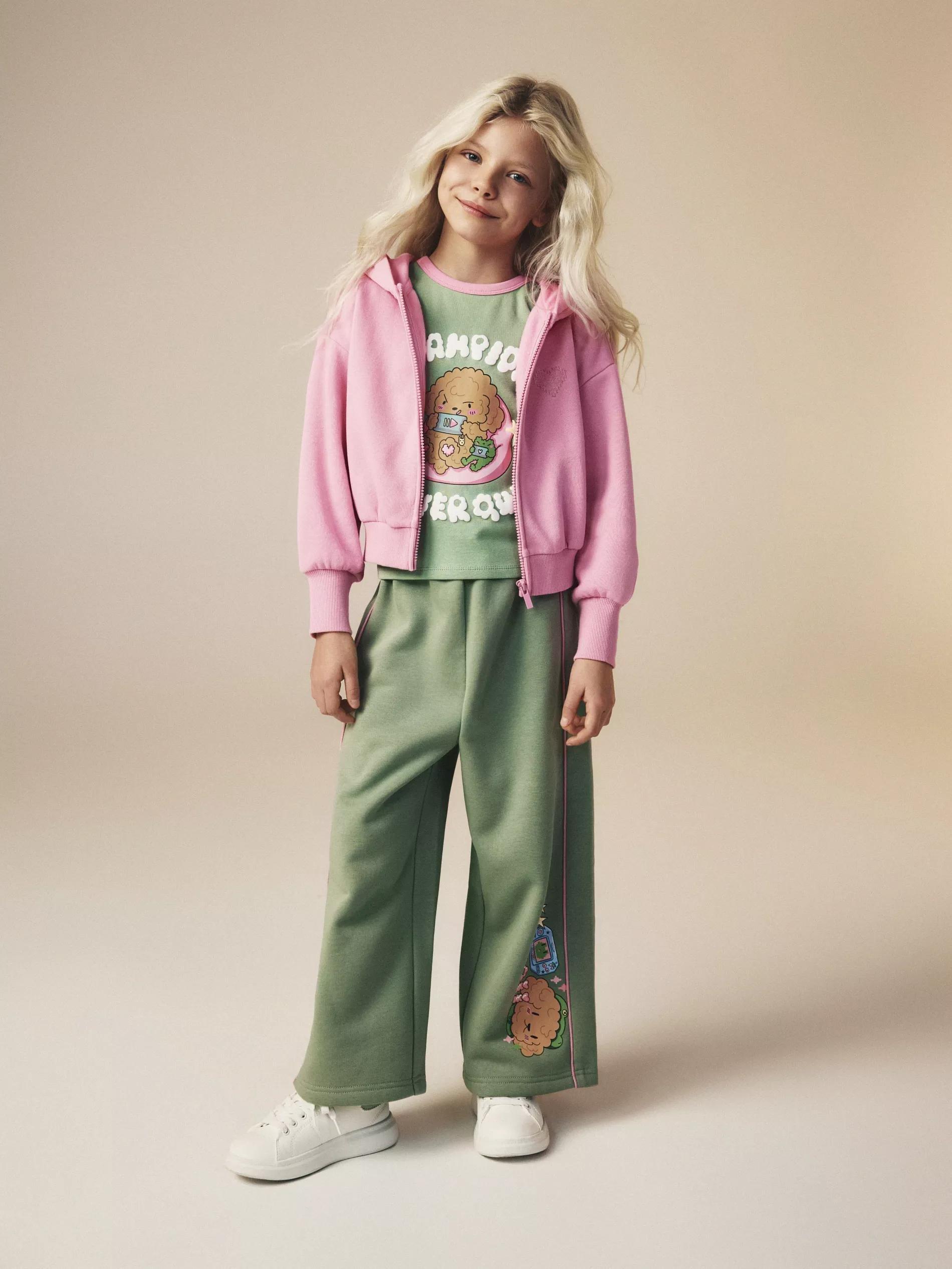 Pink Zip Hoodie With Boffie & Poko Embroidery, Pink, large image number 5