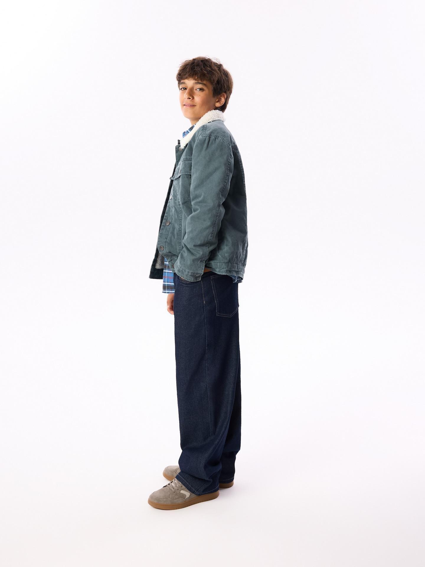 Green Cotton Jacket With Collar, Turquoise, large image number 4