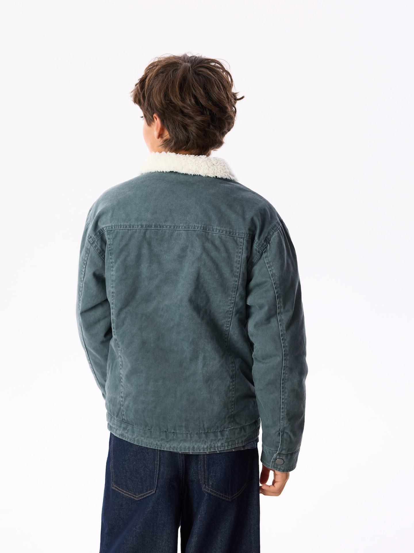 Green Cotton Jacket With Collar, Turquoise, large image number 5