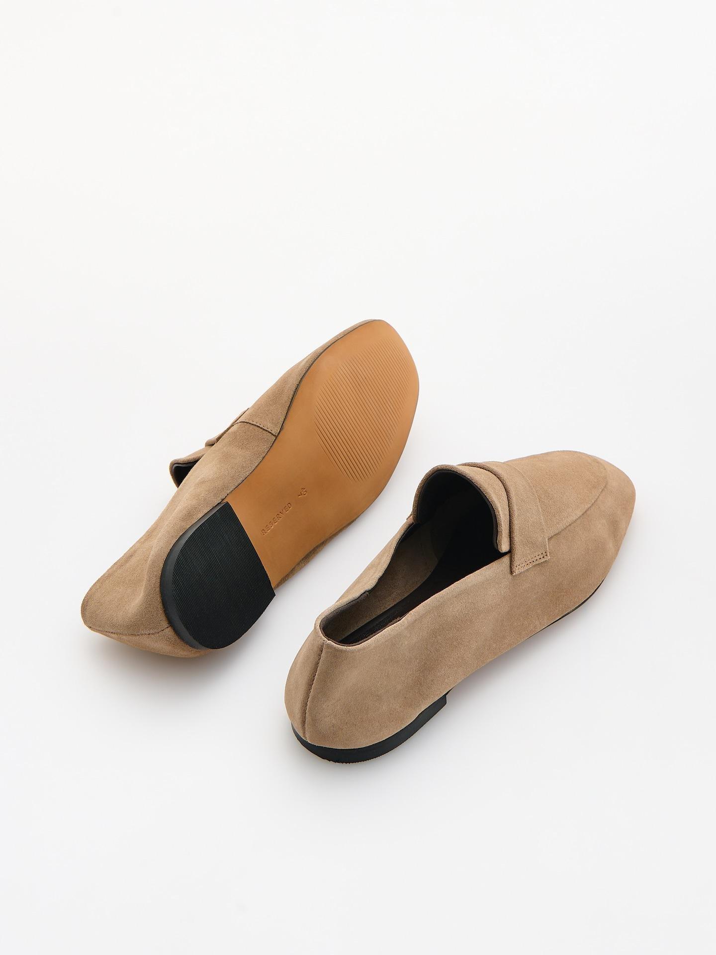 Beige Suede Loafers, Beige, medium